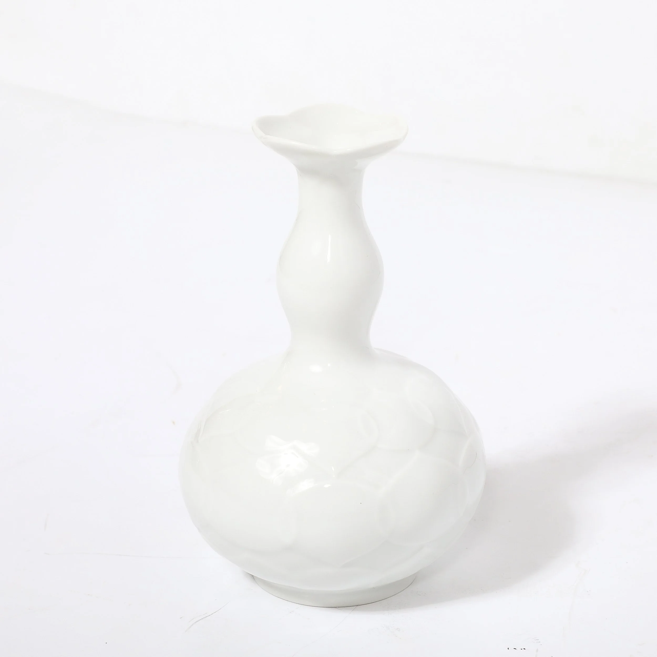 Mid-Century Stylized White Lotus Form Flower Porcelain Vase by Meissen — image 13