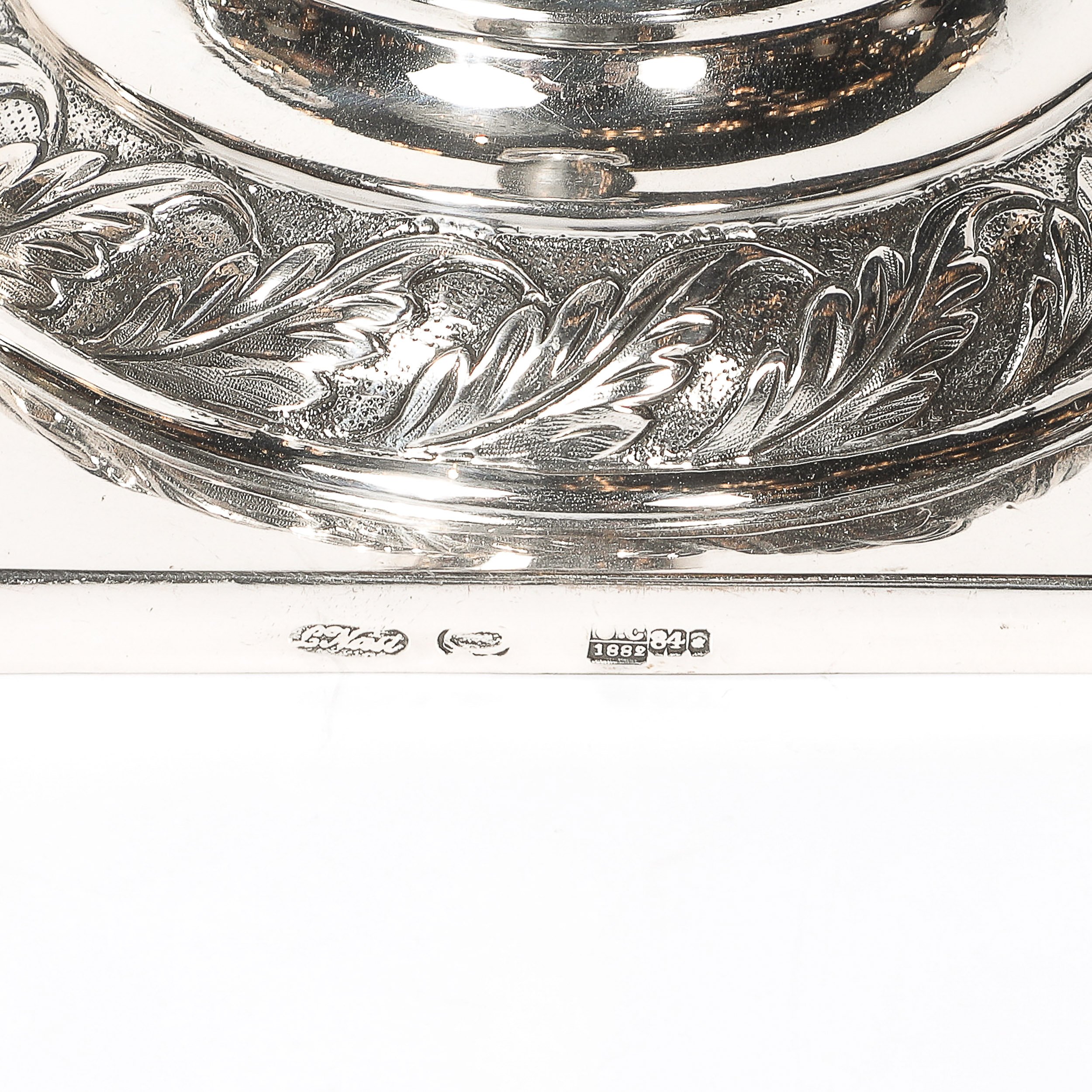 Pair of Silver Corinthian Column & Acanthus Sabbath Candlesticks by Ludwig Nast — image 13