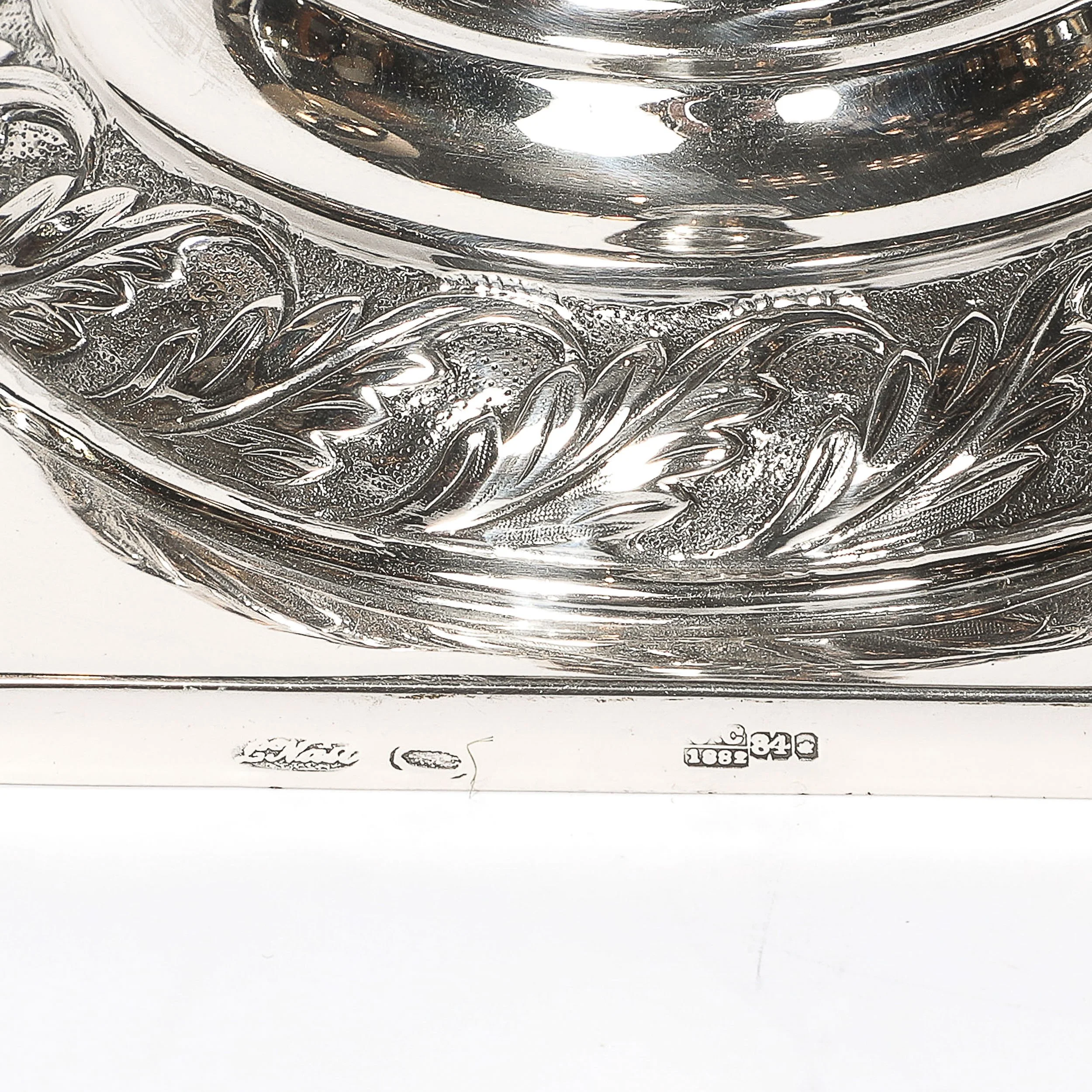 Pair of Silver Corinthian Column & Acanthus Sabbath Candlesticks by Ludwig Nast — image 14