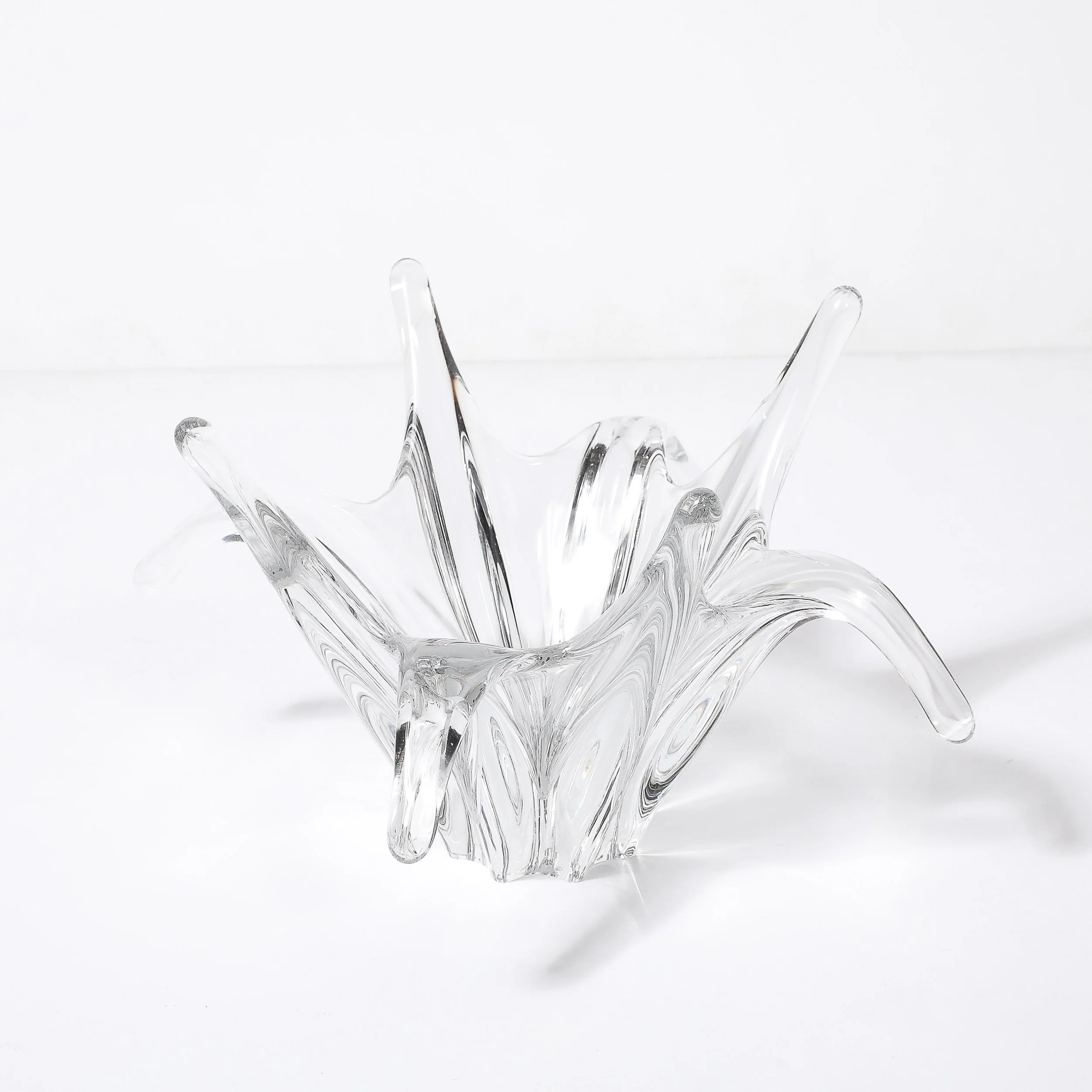 Mid-Century Modern Signed Baccarat Crystal Octopus Bowl — image 4