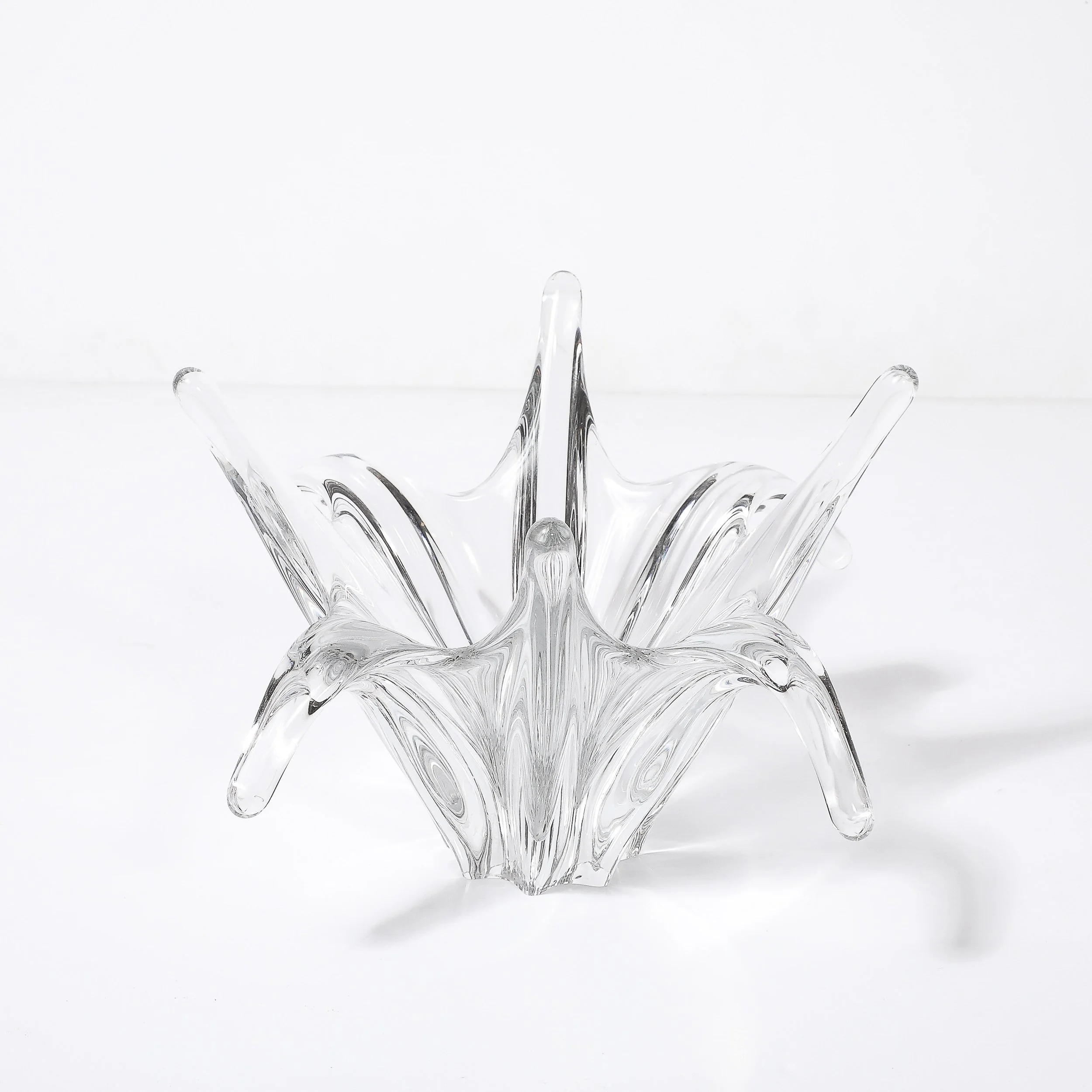 Mid-Century Modern Signed Baccarat Crystal Octopus Bowl — image 5
