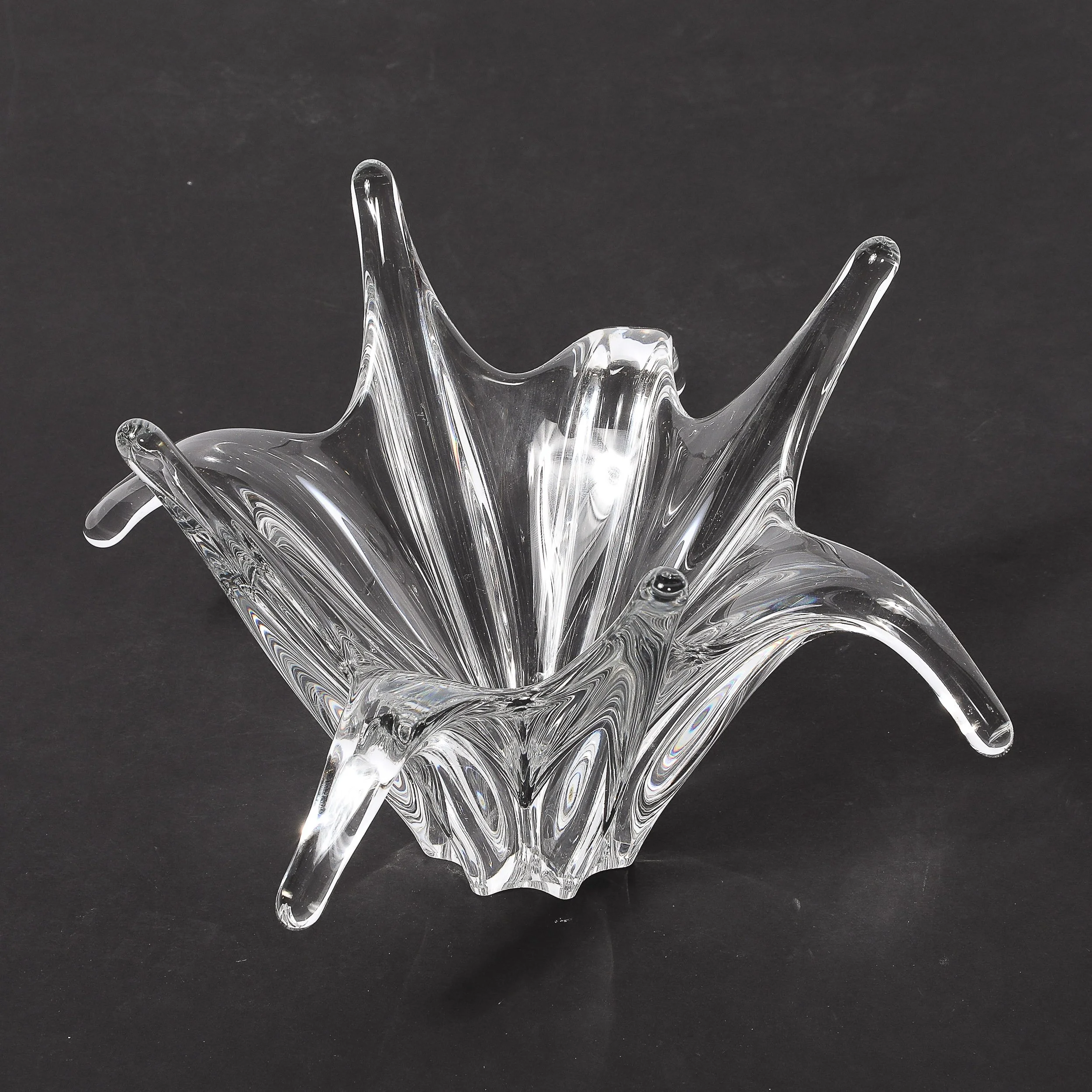 Mid-Century Modern Signed Baccarat Crystal Octopus Bowl — image 13