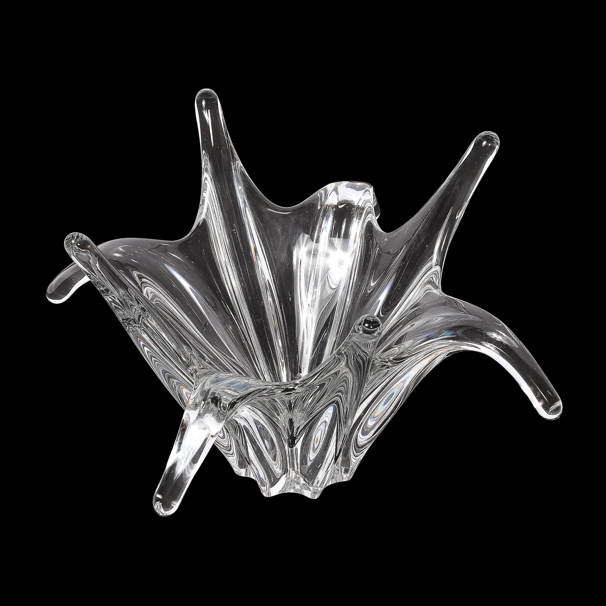 Mid-Century Modern Signed Baccarat Crystal Octopus Bowl — image 14