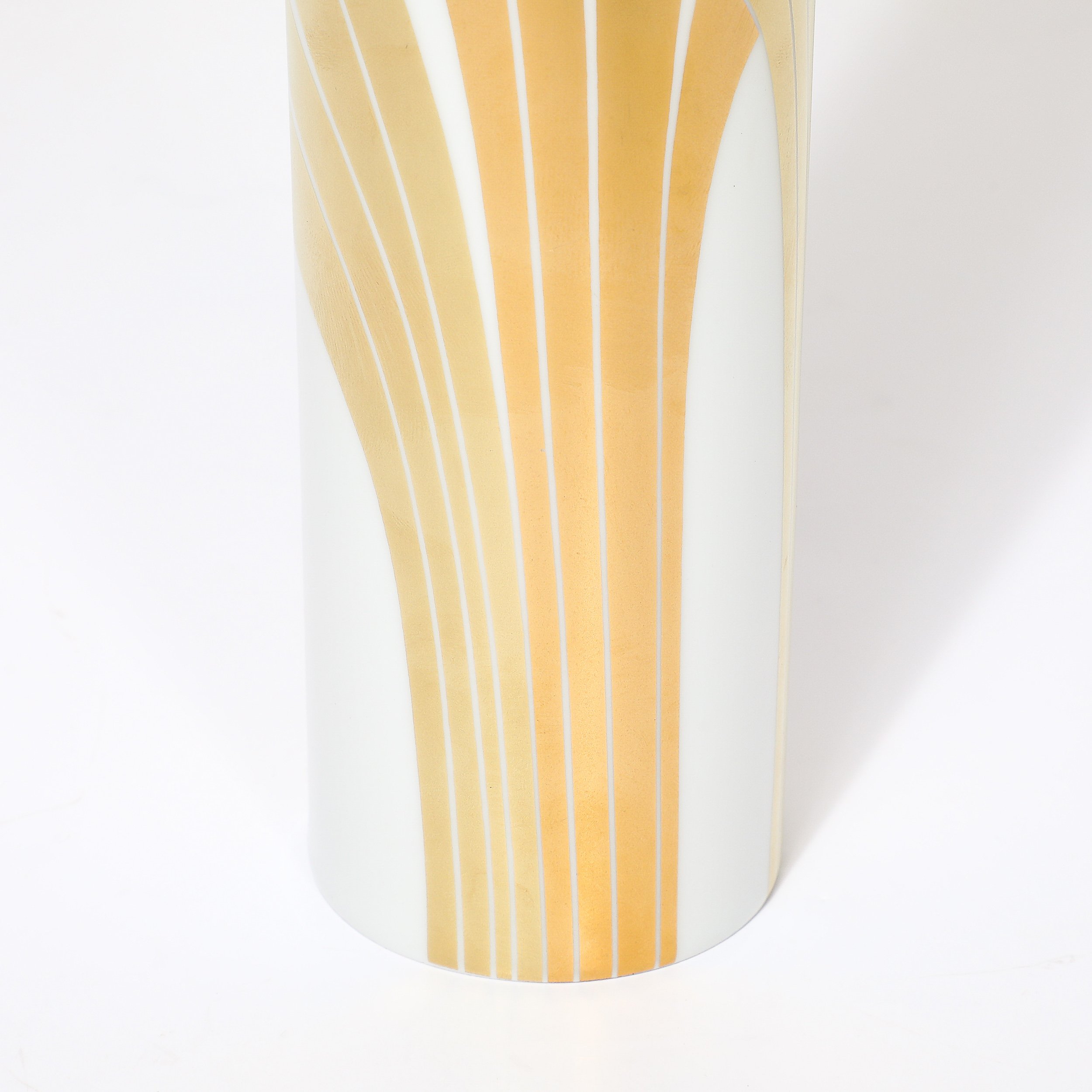 Mid-Century Porcelain Cylindrical Vase w/ 24karat Gold Overlay by Rosenthal — image 5