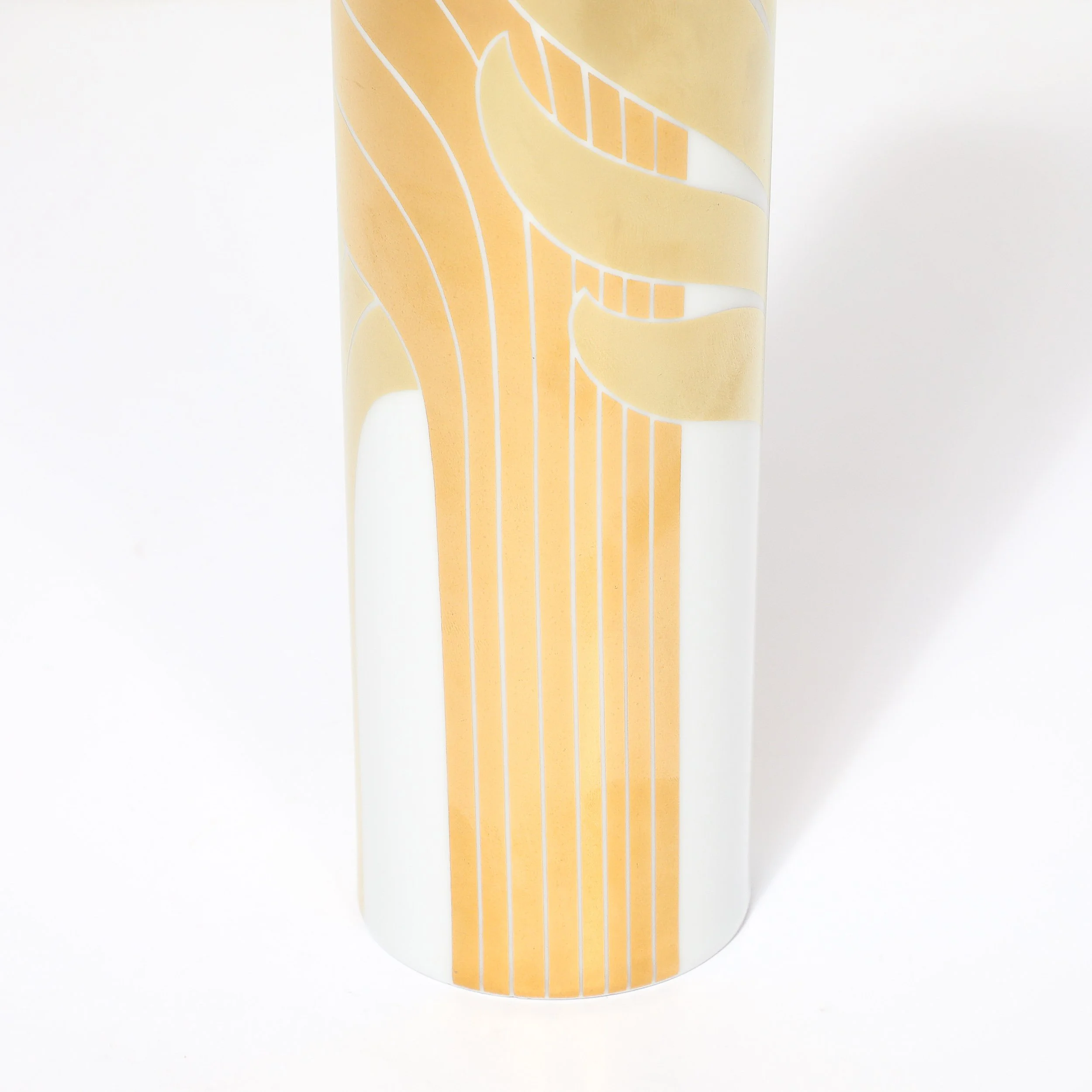Mid-Century Porcelain Cylindrical Vase w/ 24karat Gold Overlay by Rosenthal — image 8