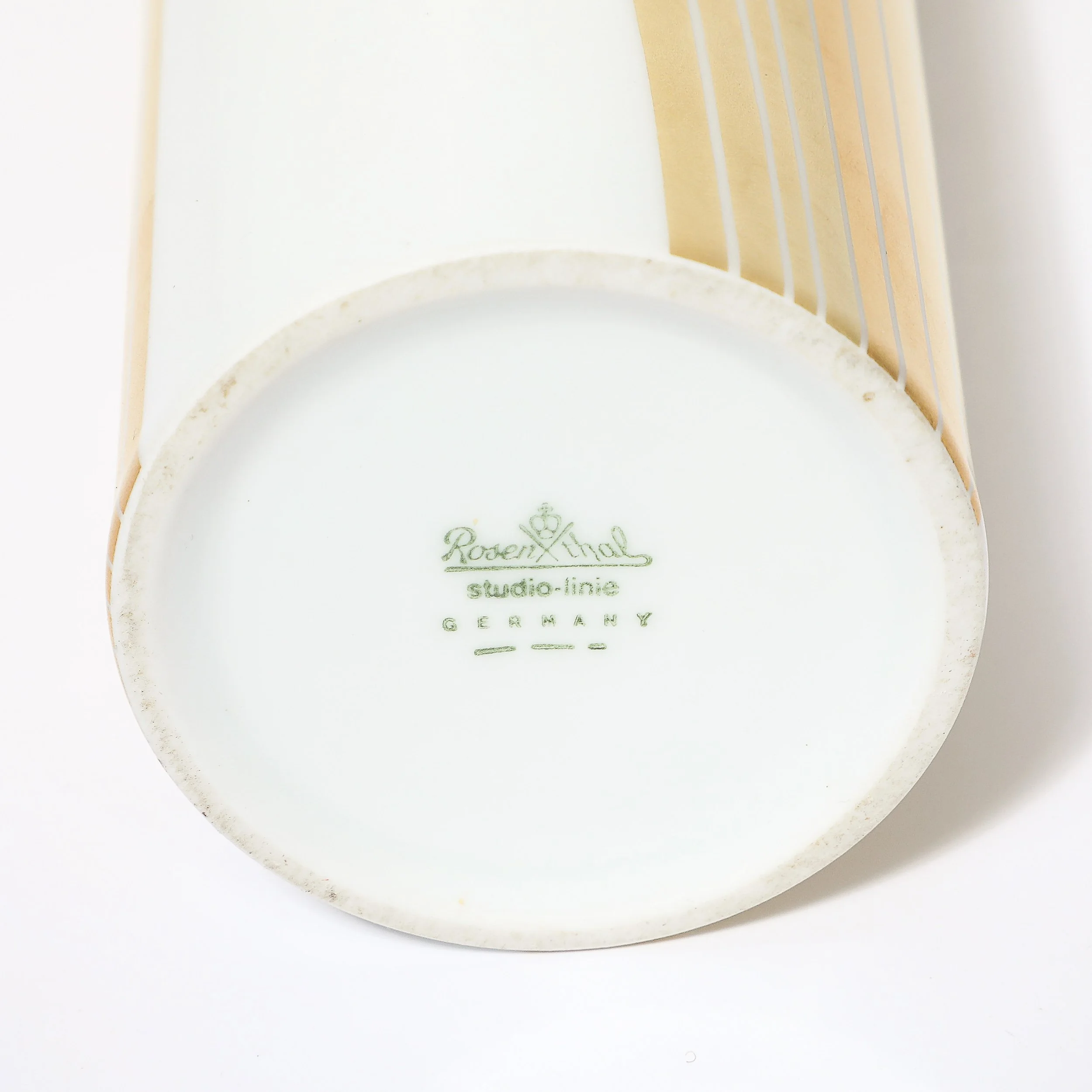 Mid-Century Porcelain Cylindrical Vase w/ 24karat Gold Overlay by Rosenthal — image 17