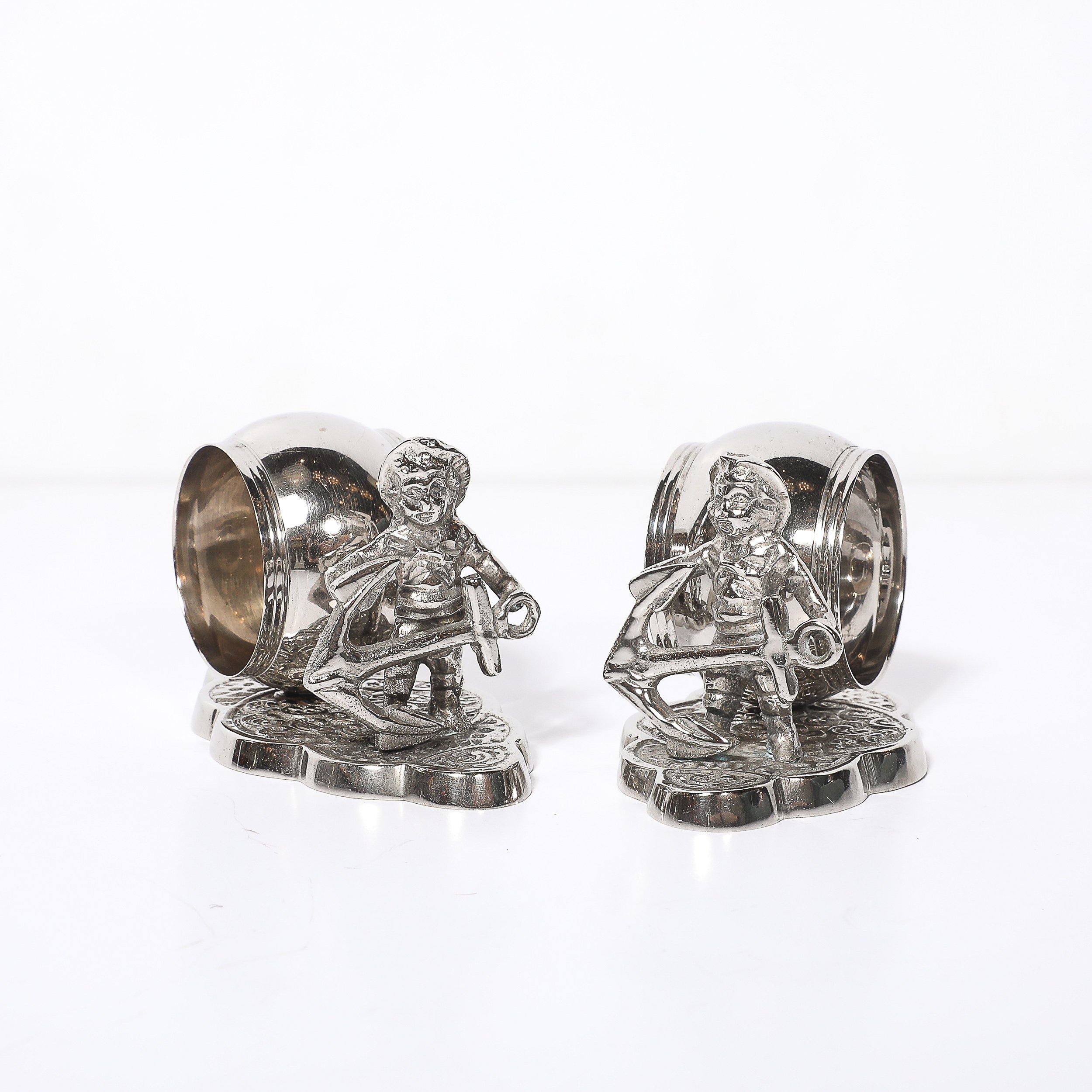 Pair of Victorian Silver-Plated Figural Napkin Rings — image 4