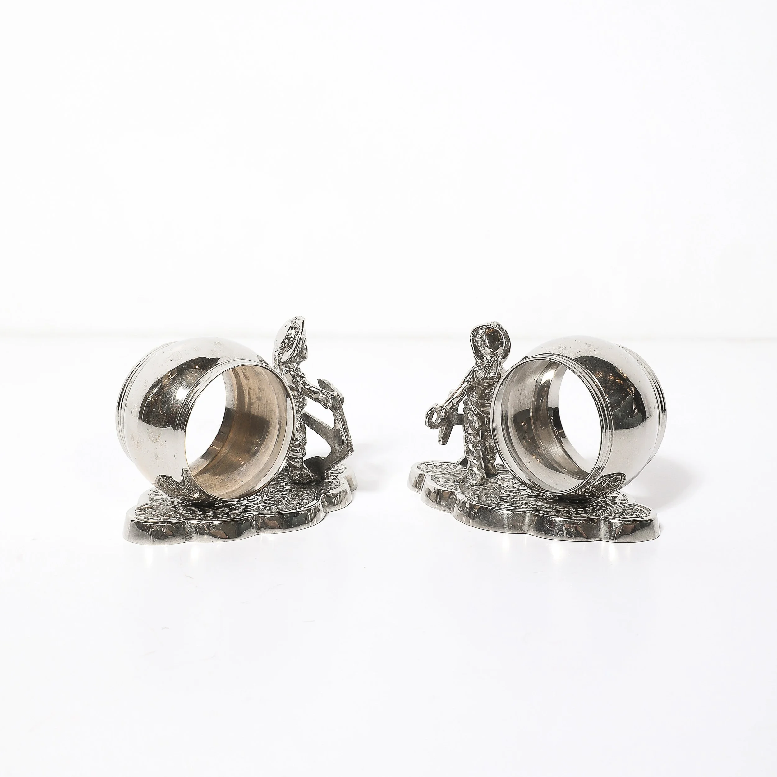 Pair of Victorian Silver-Plated Figural Napkin Rings — image 6