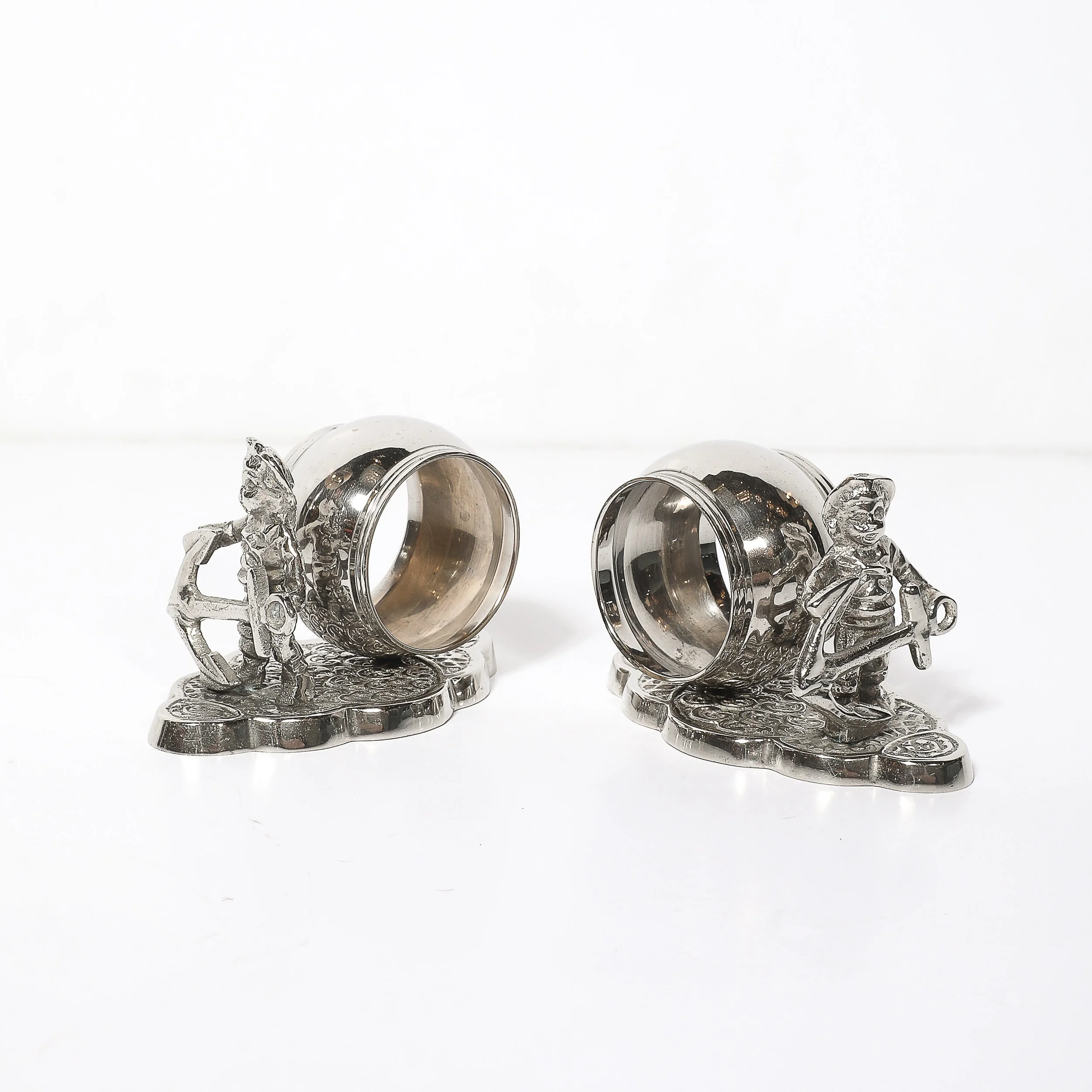 Pair of Victorian Silver-Plated Figural Napkin Rings — image 8