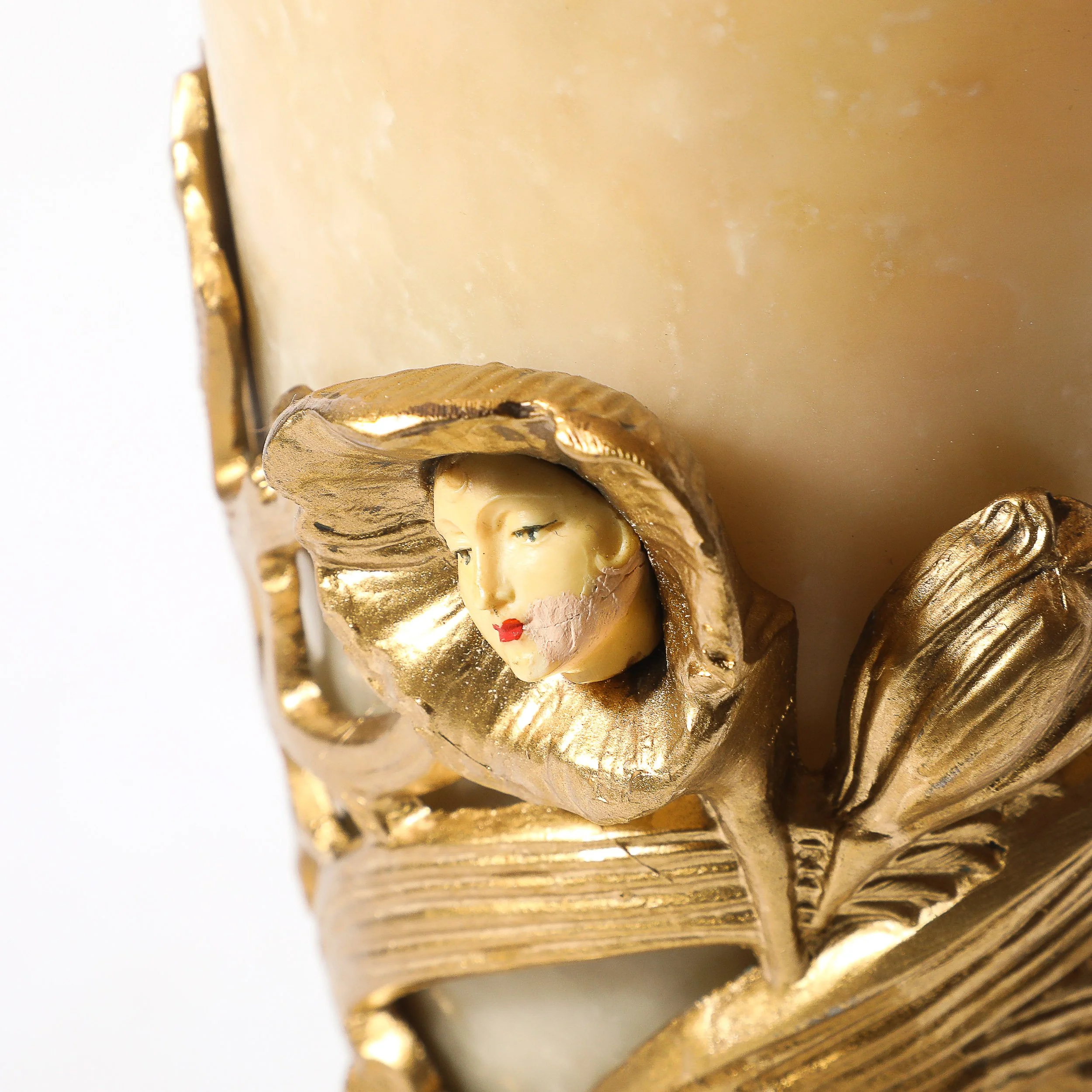 Pair of Art Deco Gilt Bronze & Alabaster Table Lamps on Polished Brass Bases — image 11