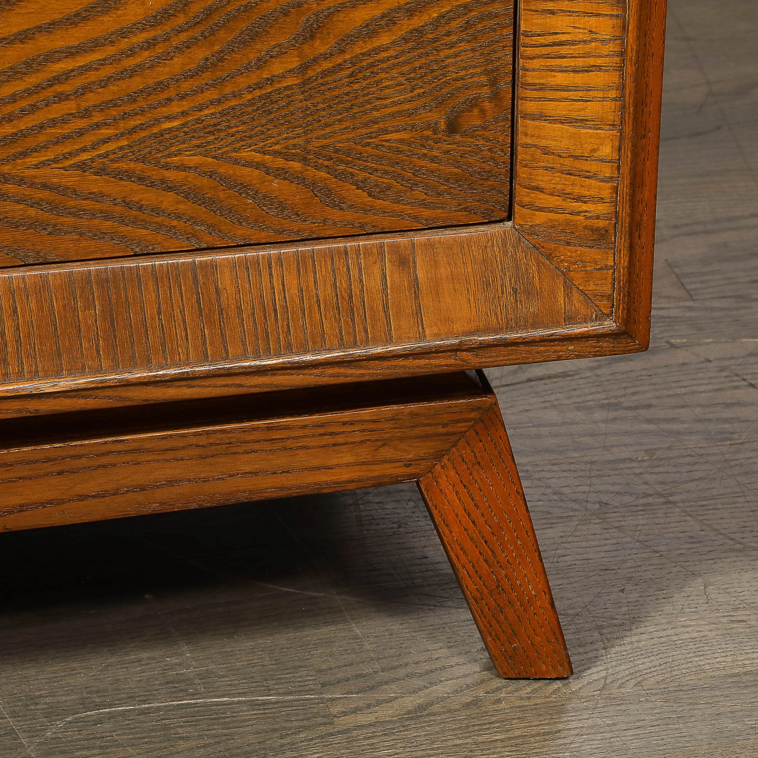 Mid-Century Paul Frankl Cerused Oak Chest of Drawers & X-Form Brass Pulls — image 6
