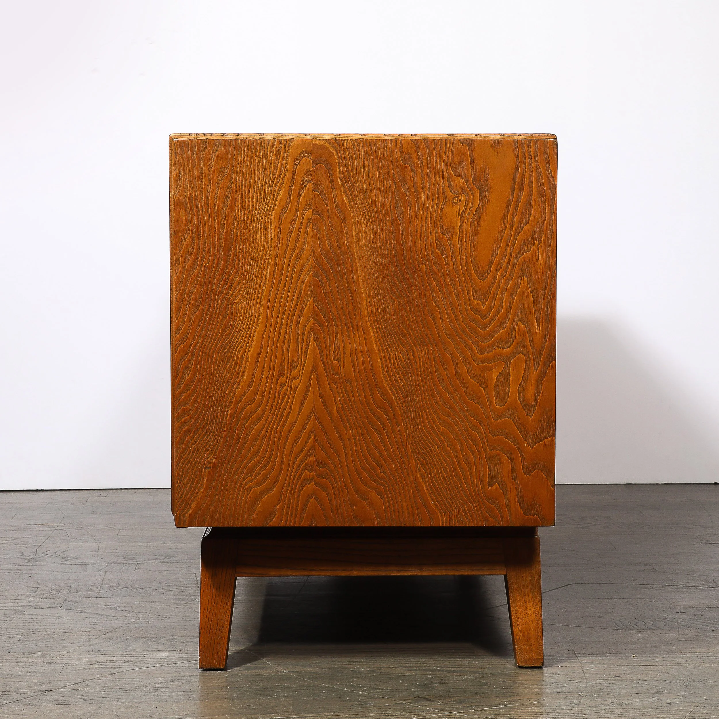 Mid-Century Paul Frankl Cerused Oak Chest of Drawers & X-Form Brass Pulls — image 10