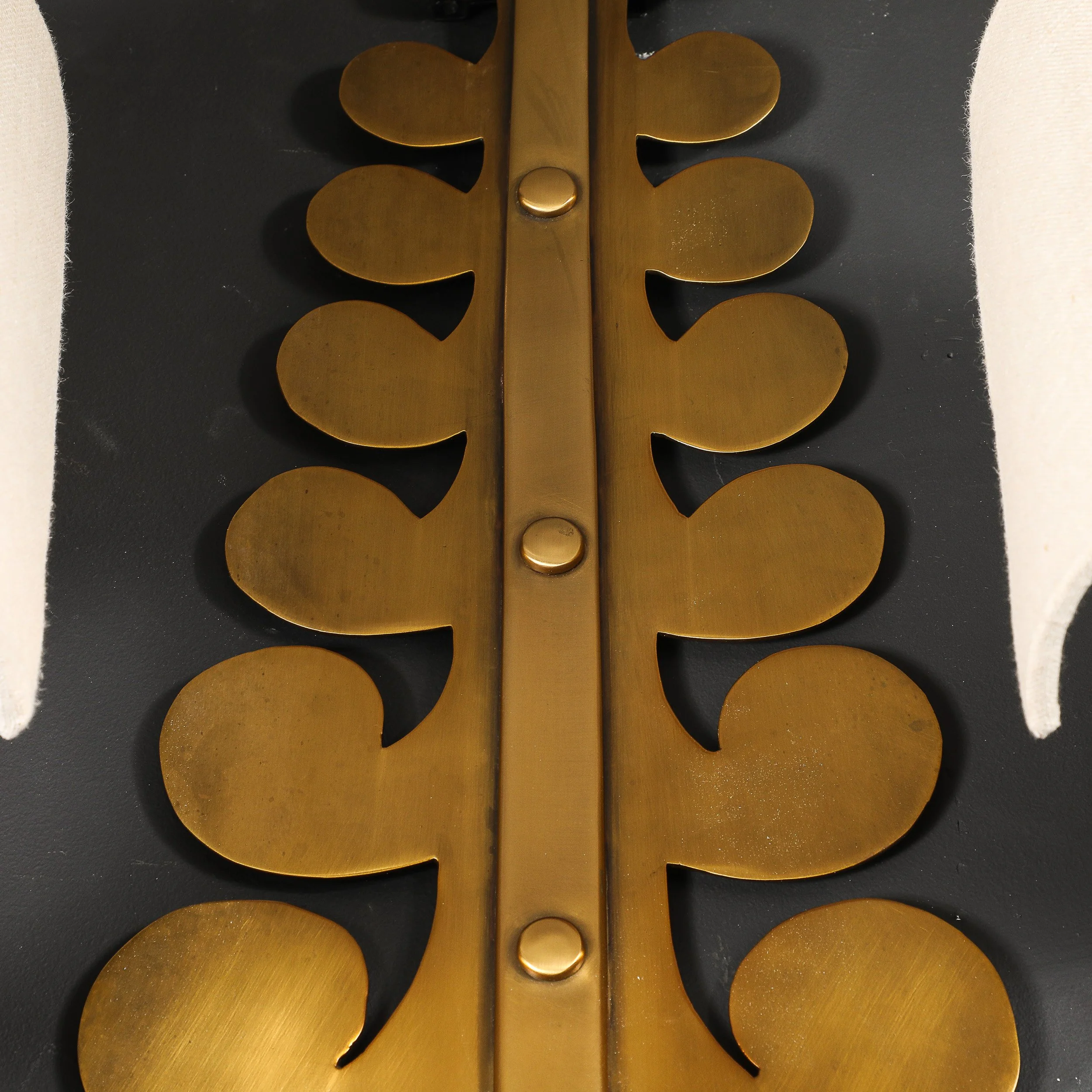 Pair of Mid-Century Brass Two-Arm Sconces w/ Sculptural Volute Motif — image 17