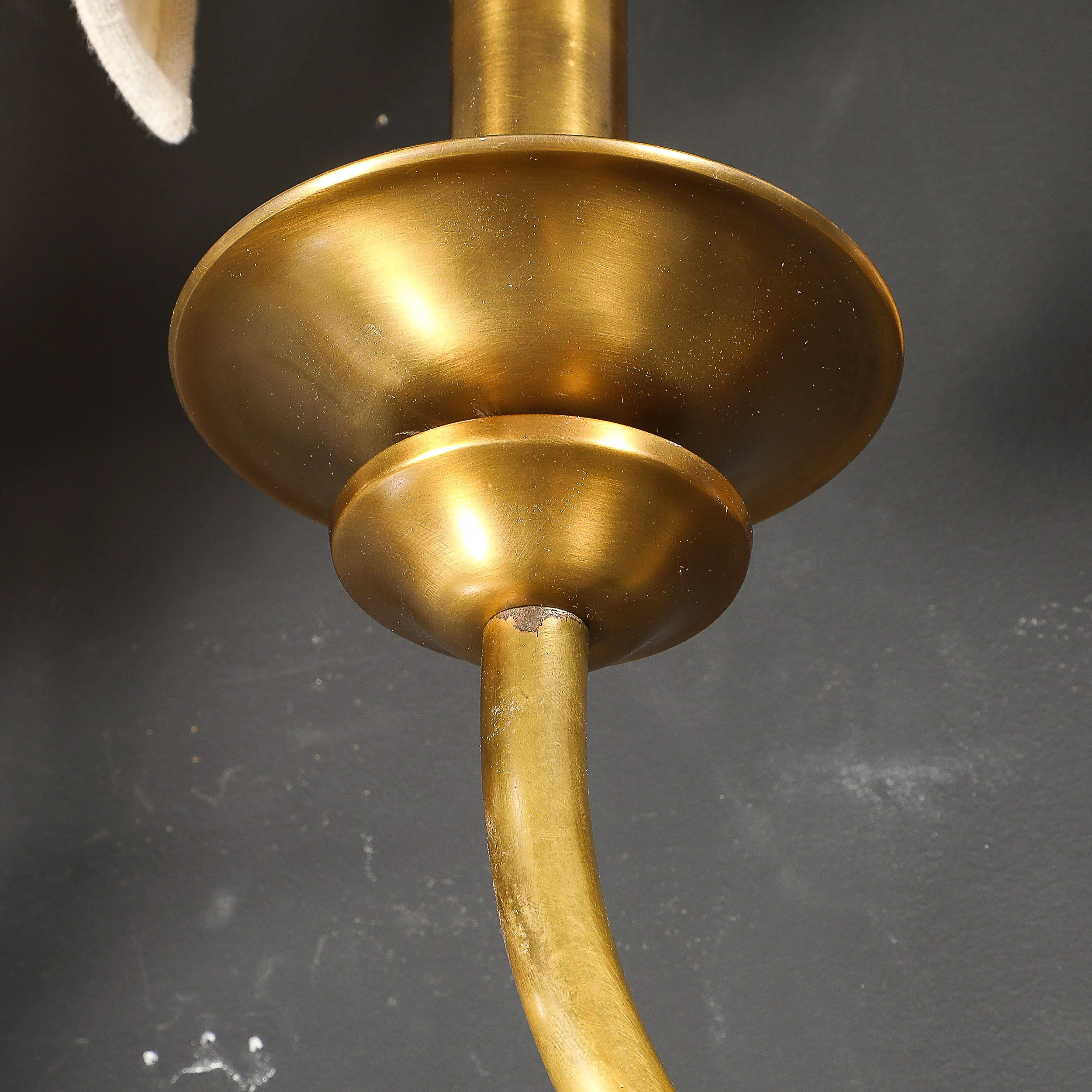 Pair of Mid-Century Brass Two-Arm Sconces w/ Sculptural Volute Motif — image 20