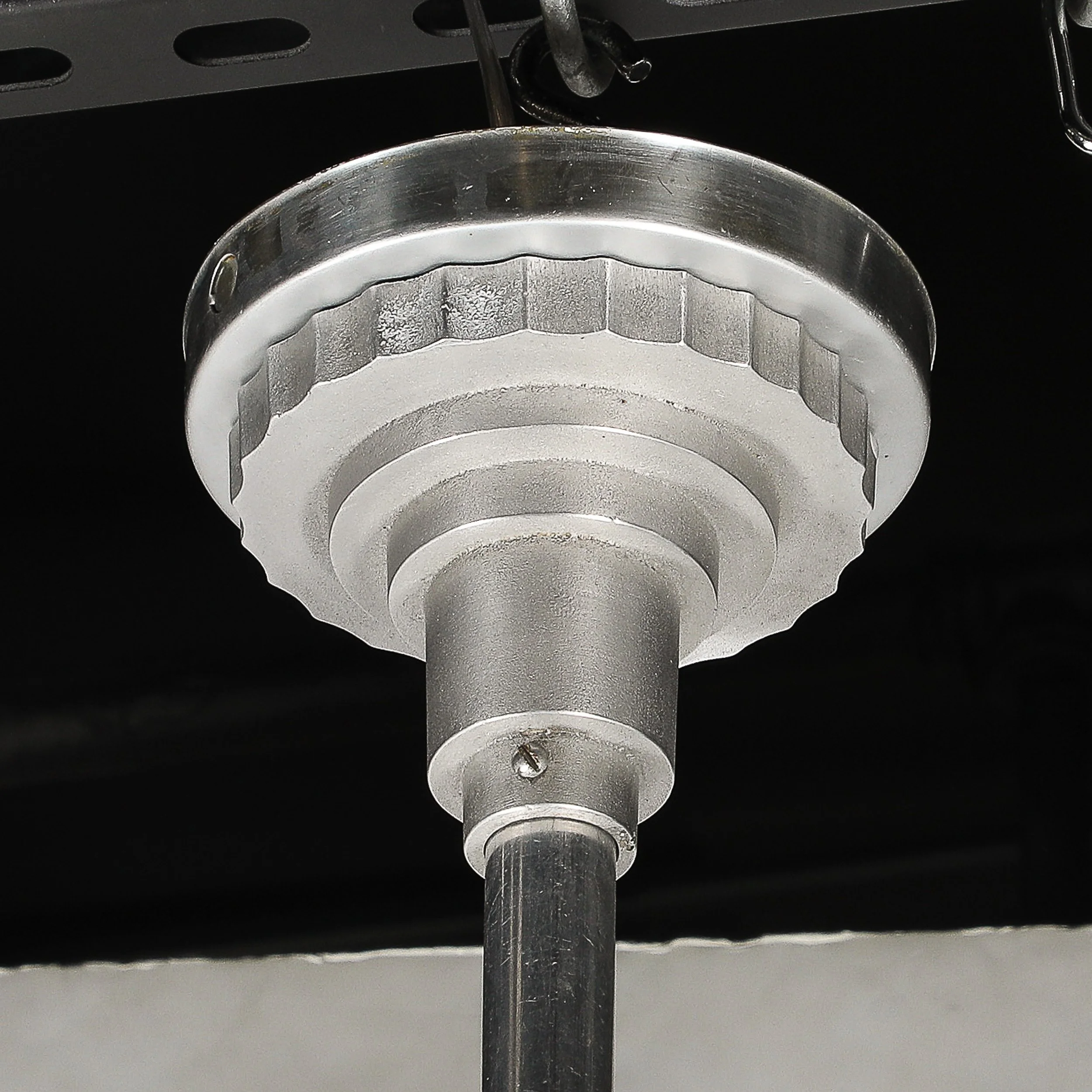 Art Deco Brushed Aluminum & Frosted Glass Chandelier with Fluted Detailing offered by High Style Deco — image 8
