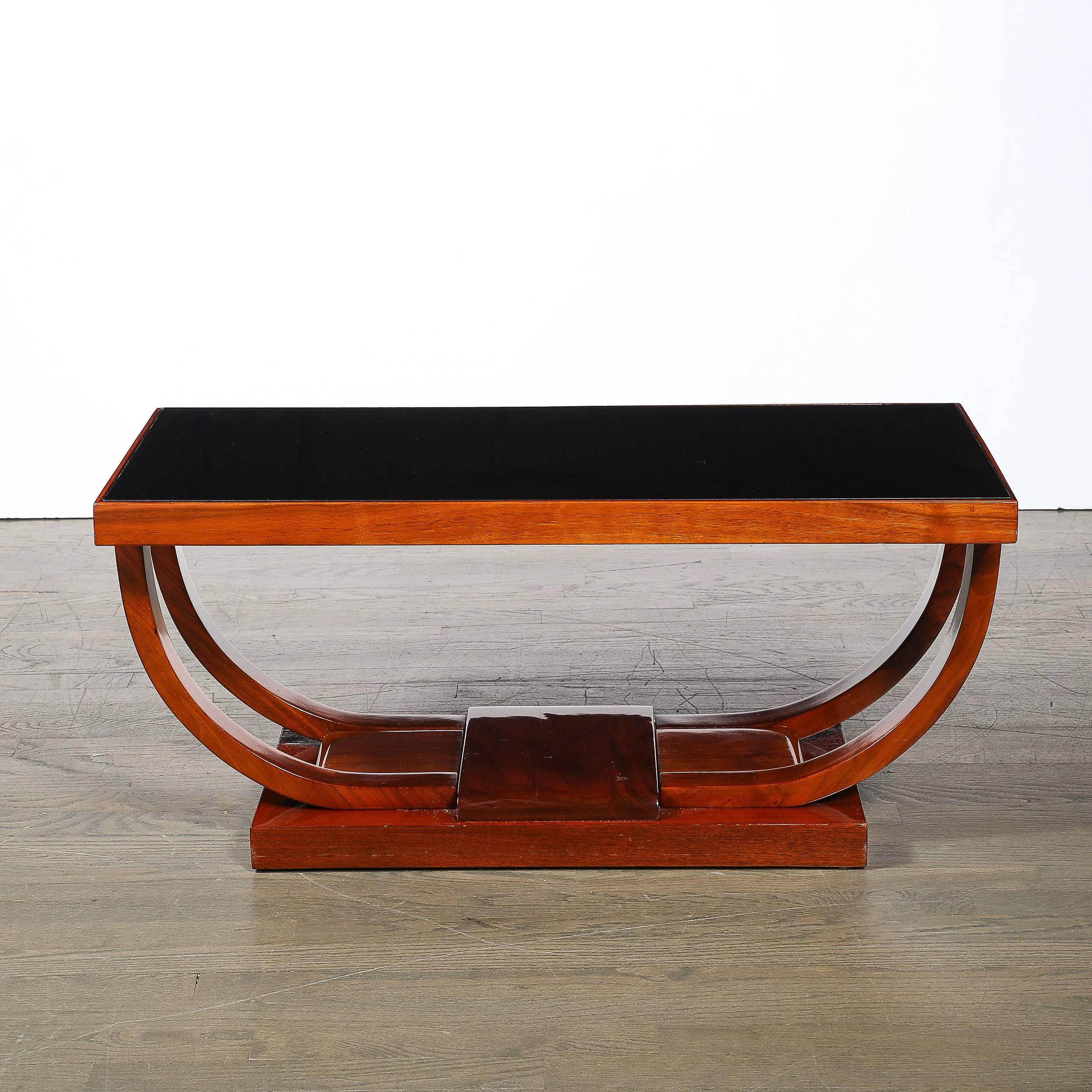 Art Deco Machine Age Walnut Cocktail Table w/ Inset Vitrolite Top by Modernage offered by High Style Deco — image 8