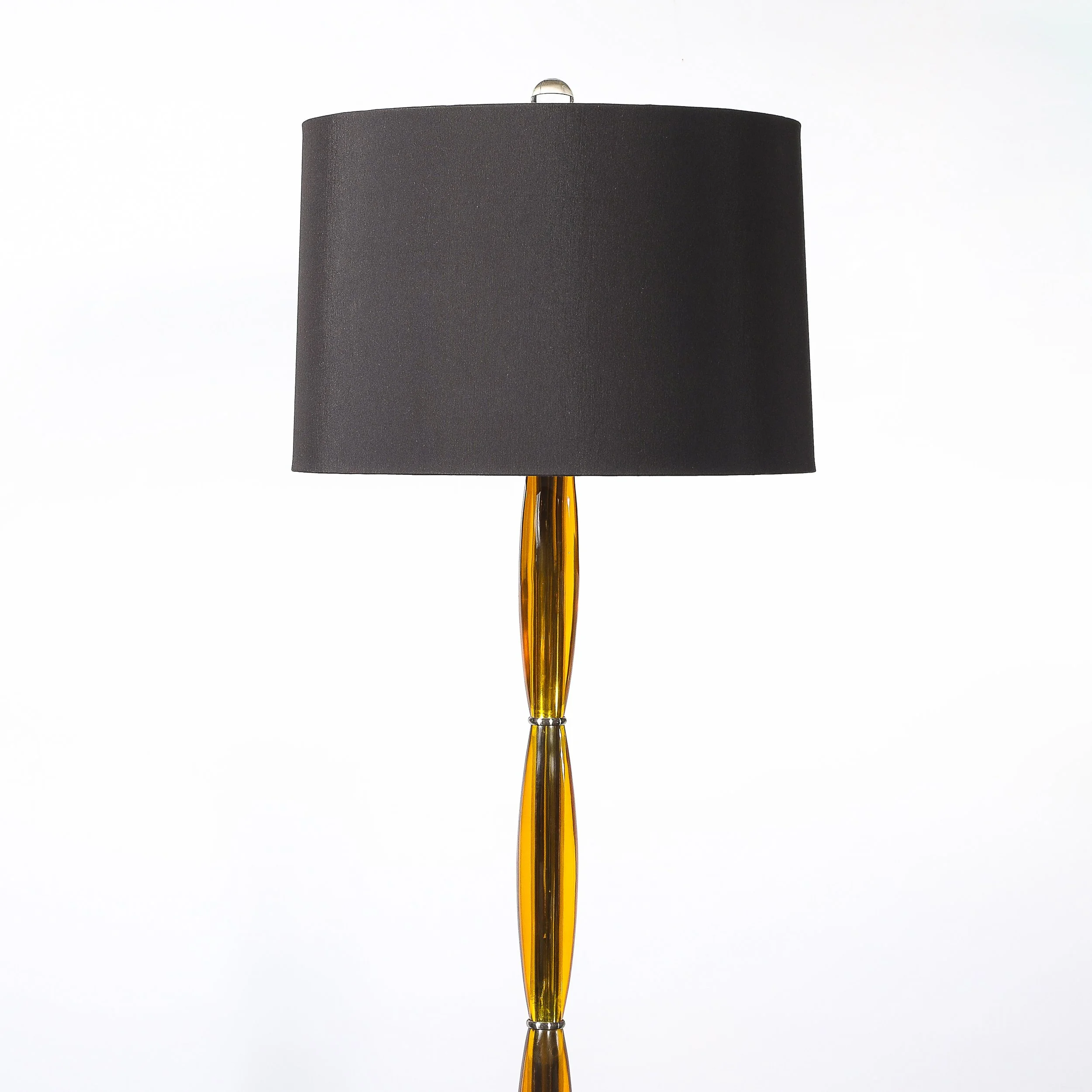 Pair of Mid-Century Segmented Amber Bakelite & Brushed Chrome Floor Lamps offered by High Style Deco — image 2