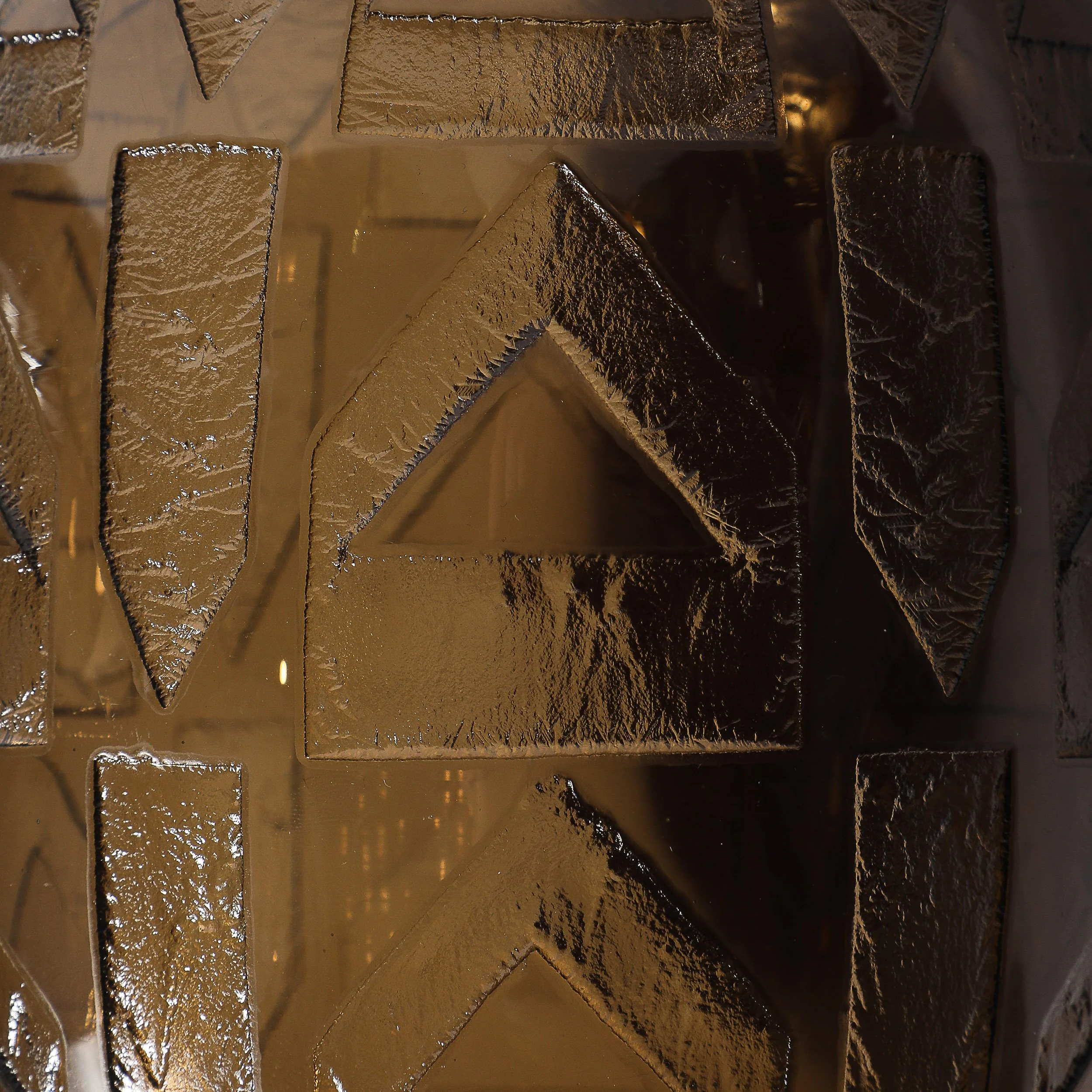 Art Deco signed Daum Acid-Etched Smoked Glass Vase w/ Geometric Motif offered by High Style Deco — image 2