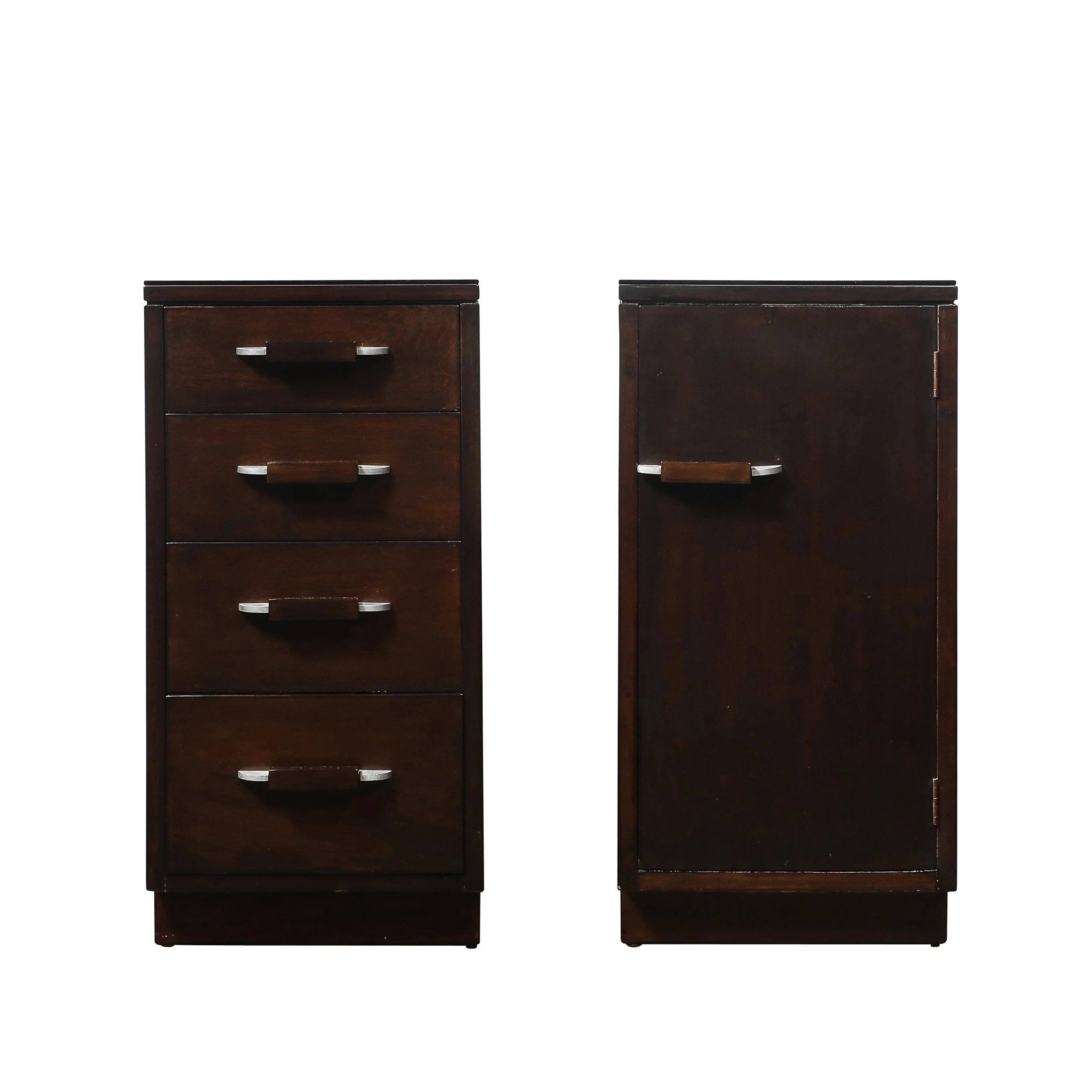 Pair of Art Deco Eliel Saarinen for Johnson Walnut End Tables/ Nightstands offered by High Style Deco — image 1