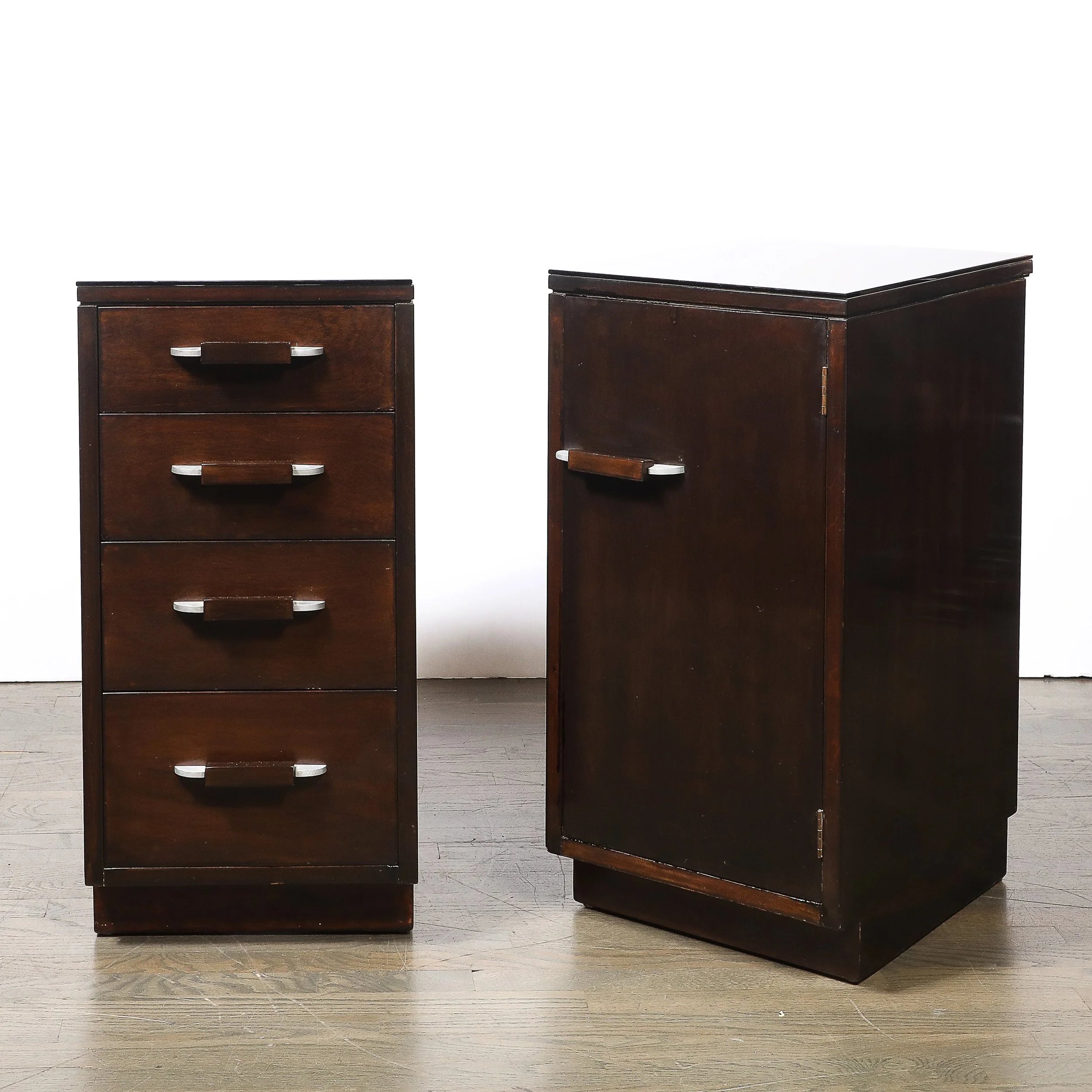 Pair of Art Deco Eliel Saarinen for Johnson Walnut End Tables/ Nightstands offered by High Style Deco — image 2
