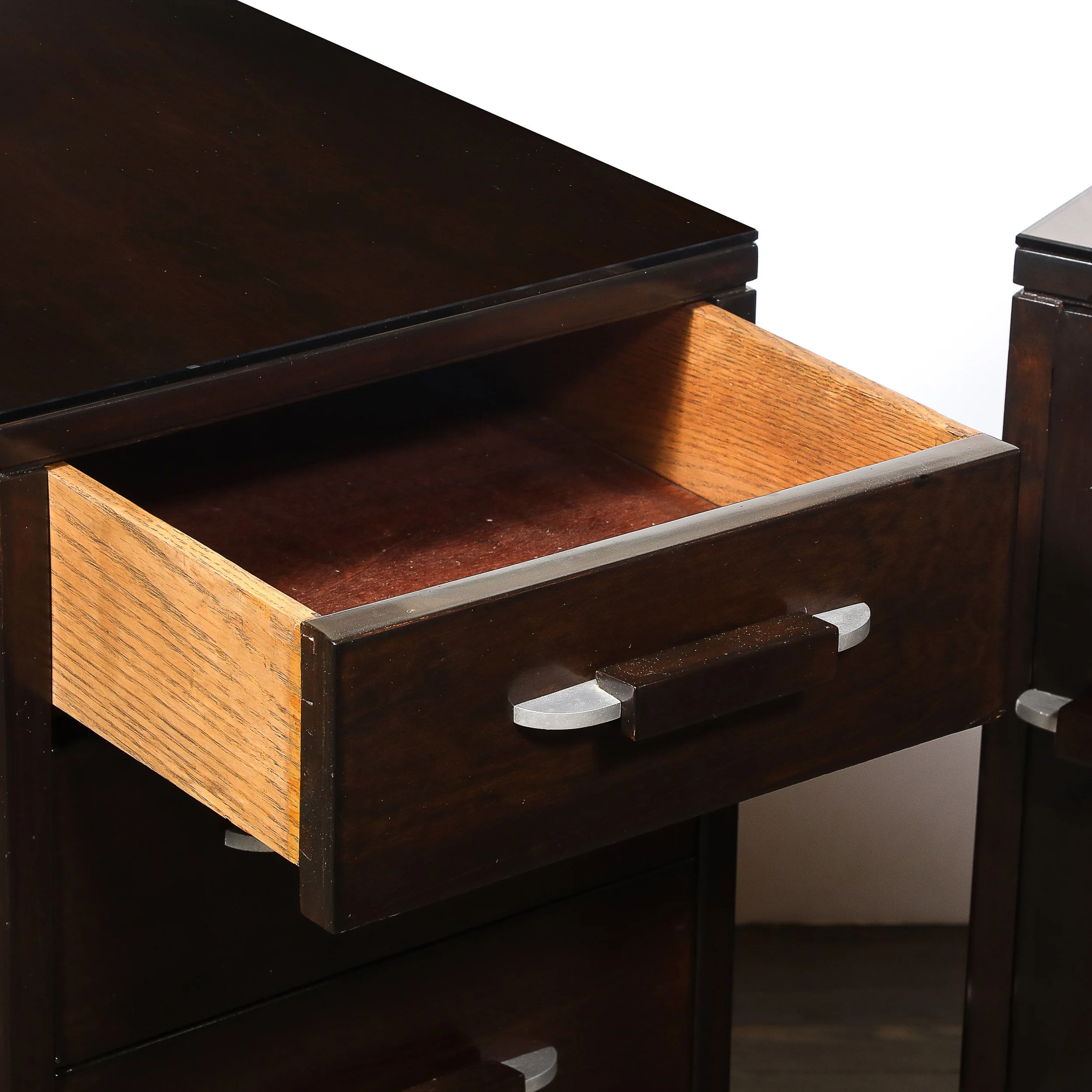Pair of Art Deco Eliel Saarinen for Johnson Walnut End Tables/ Nightstands offered by High Style Deco — image 6