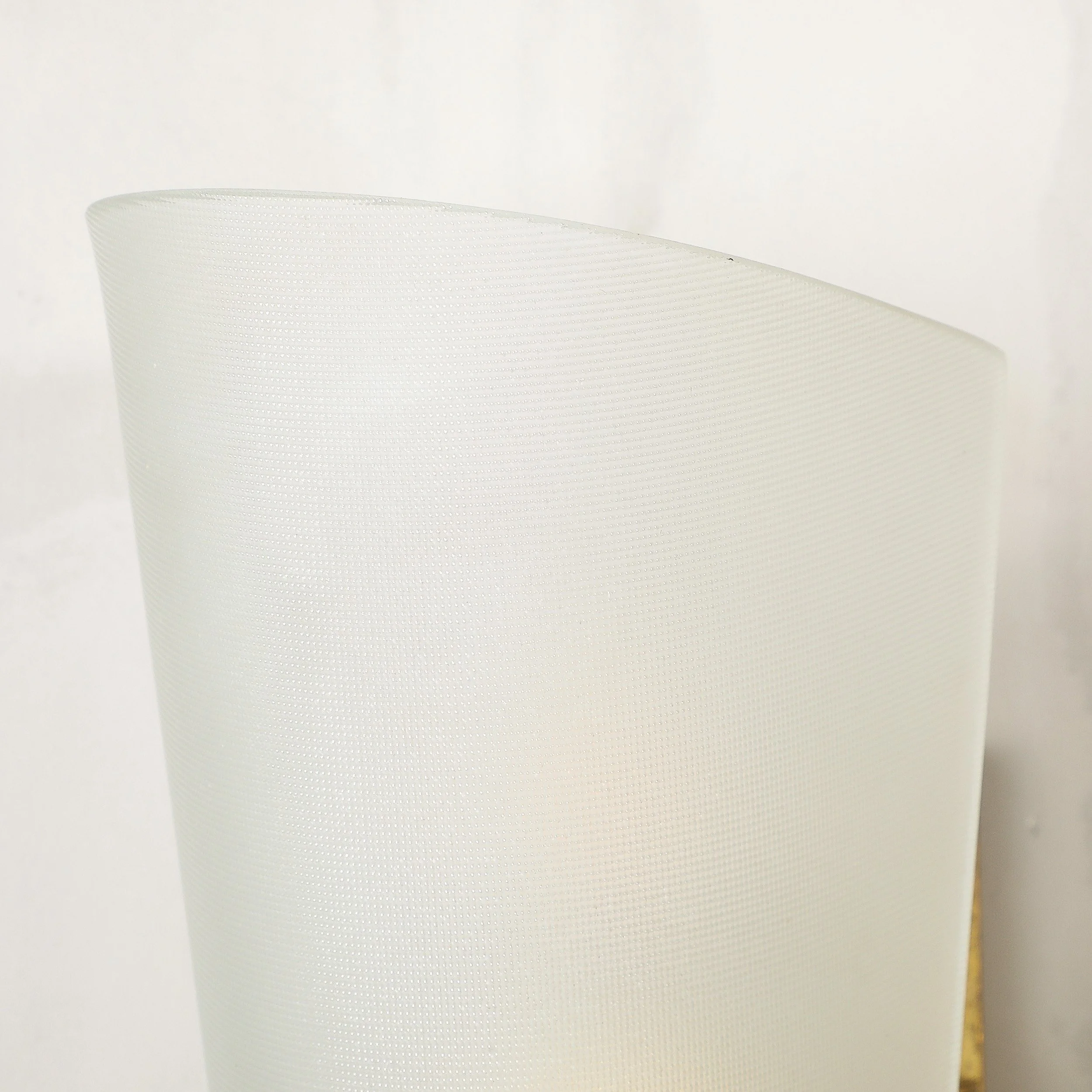 Pair of Italian Mid-Century Double Shaded Textured Glass & Brass Wall Sconces offered by High Style Deco — image 14