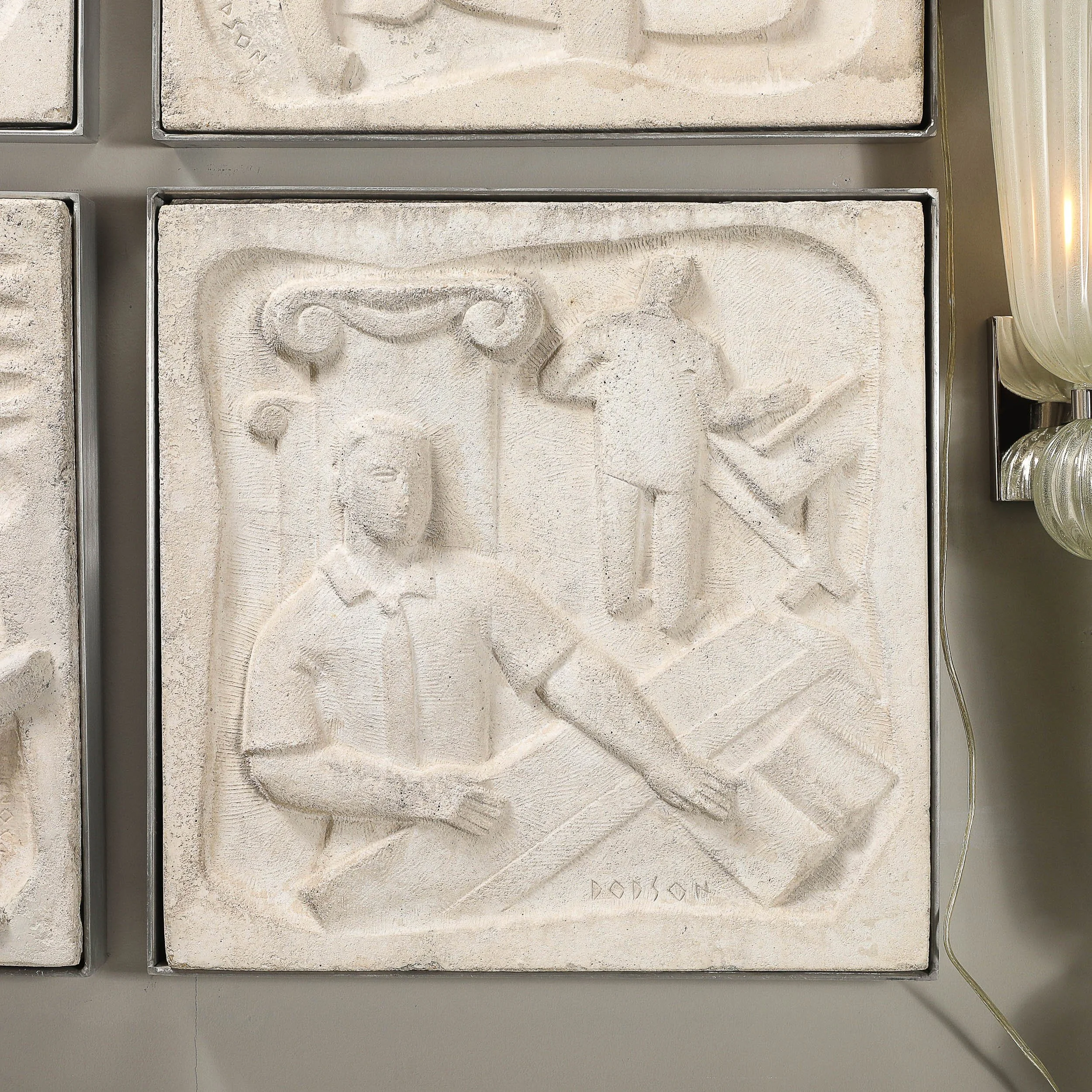 Series of Four Chuck Dodson Cast Concrete Art Deco Wall Plaques offered by High Style Deco — image 4
