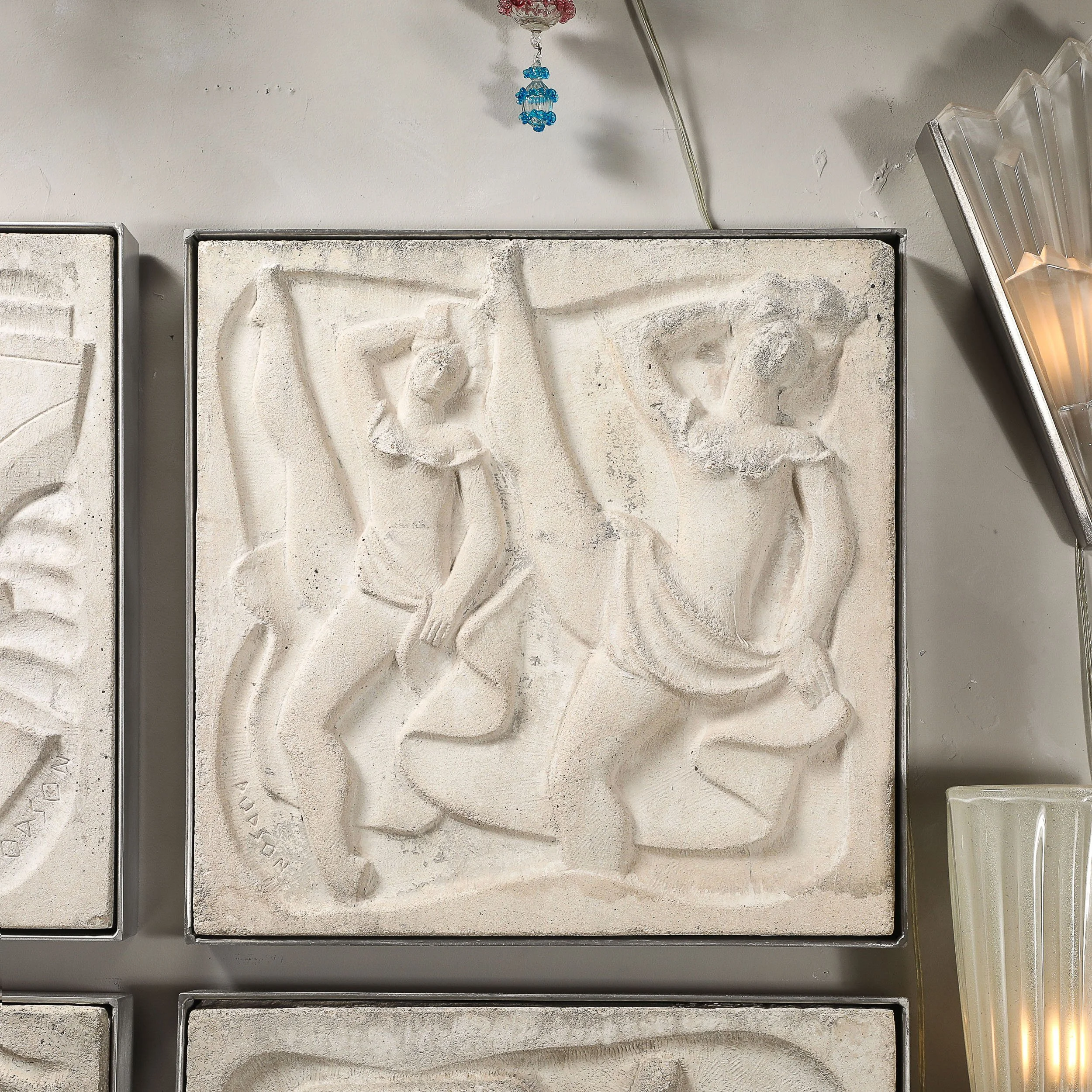 Series of Four Chuck Dodson Cast Concrete Art Deco Wall Plaques offered by High Style Deco — image 5