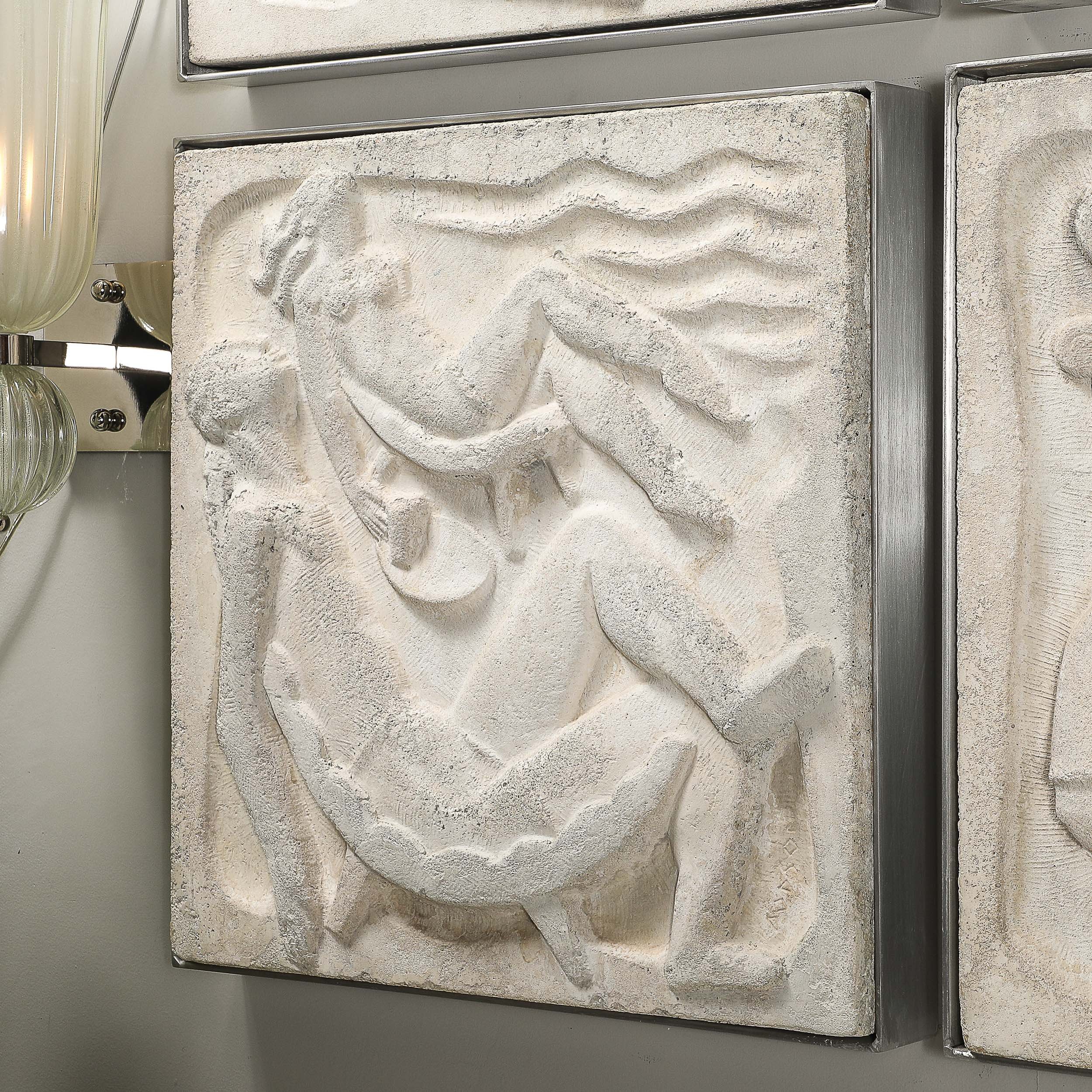 Series of Four Chuck Dodson Cast Concrete Art Deco Wall Plaques offered by High Style Deco — image 15