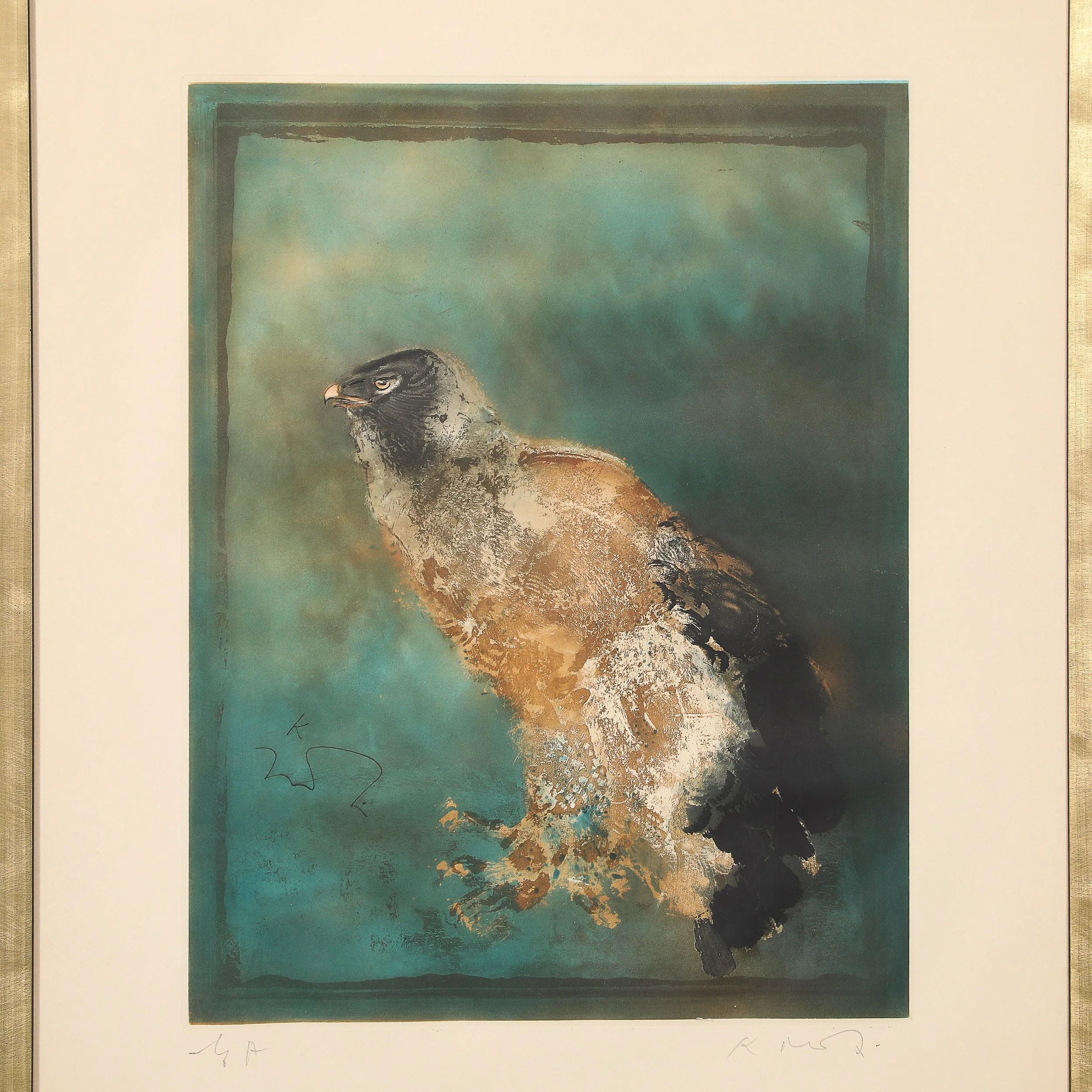 Kaiko MOTI "L'Aiglon" Aqua-Tinted Color Etching, Signed in Graphite offered by High Style Deco — image 3