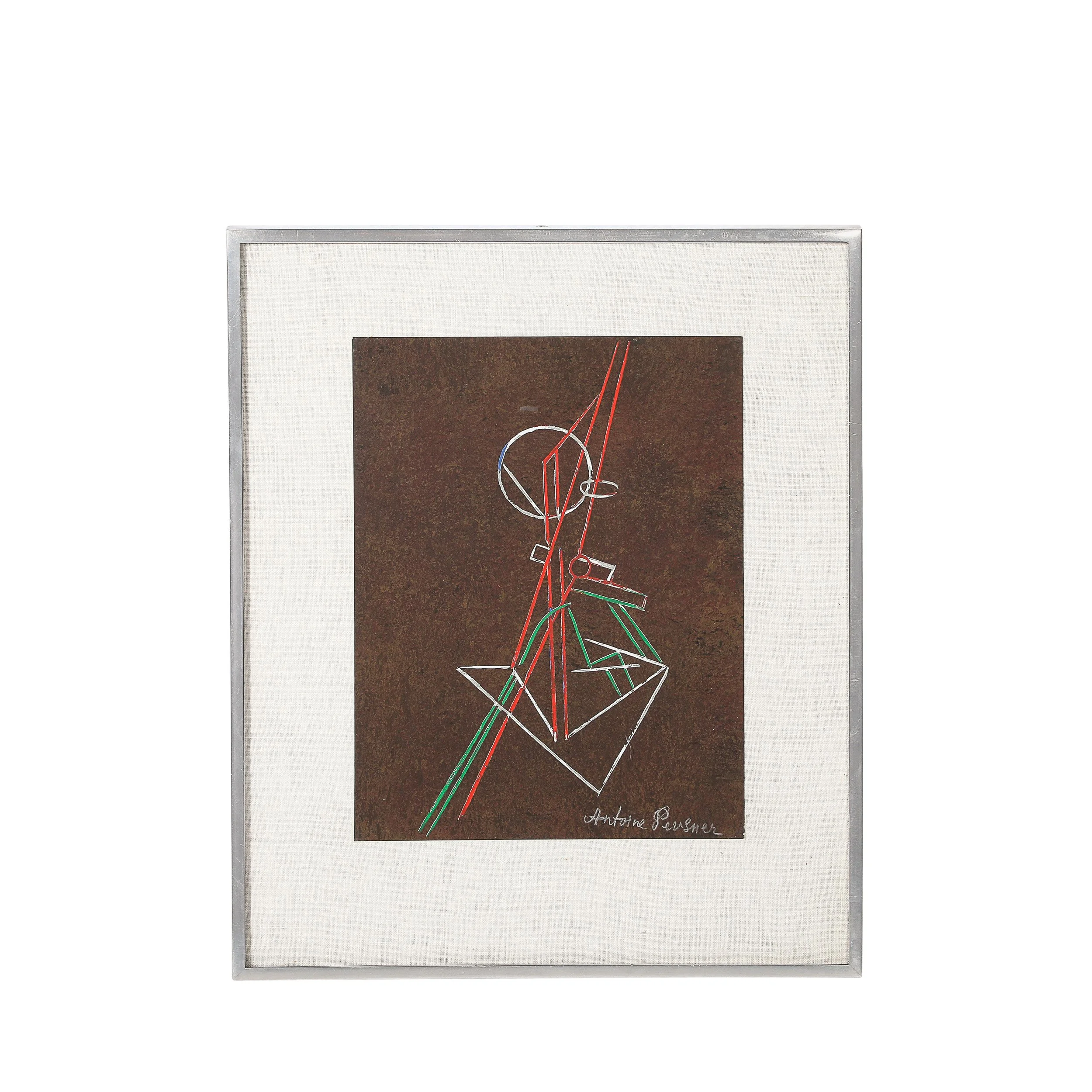 Antoine Pevsner Signed Abstract Composition Screenprint, 1961 offered by High Style Deco — image 1