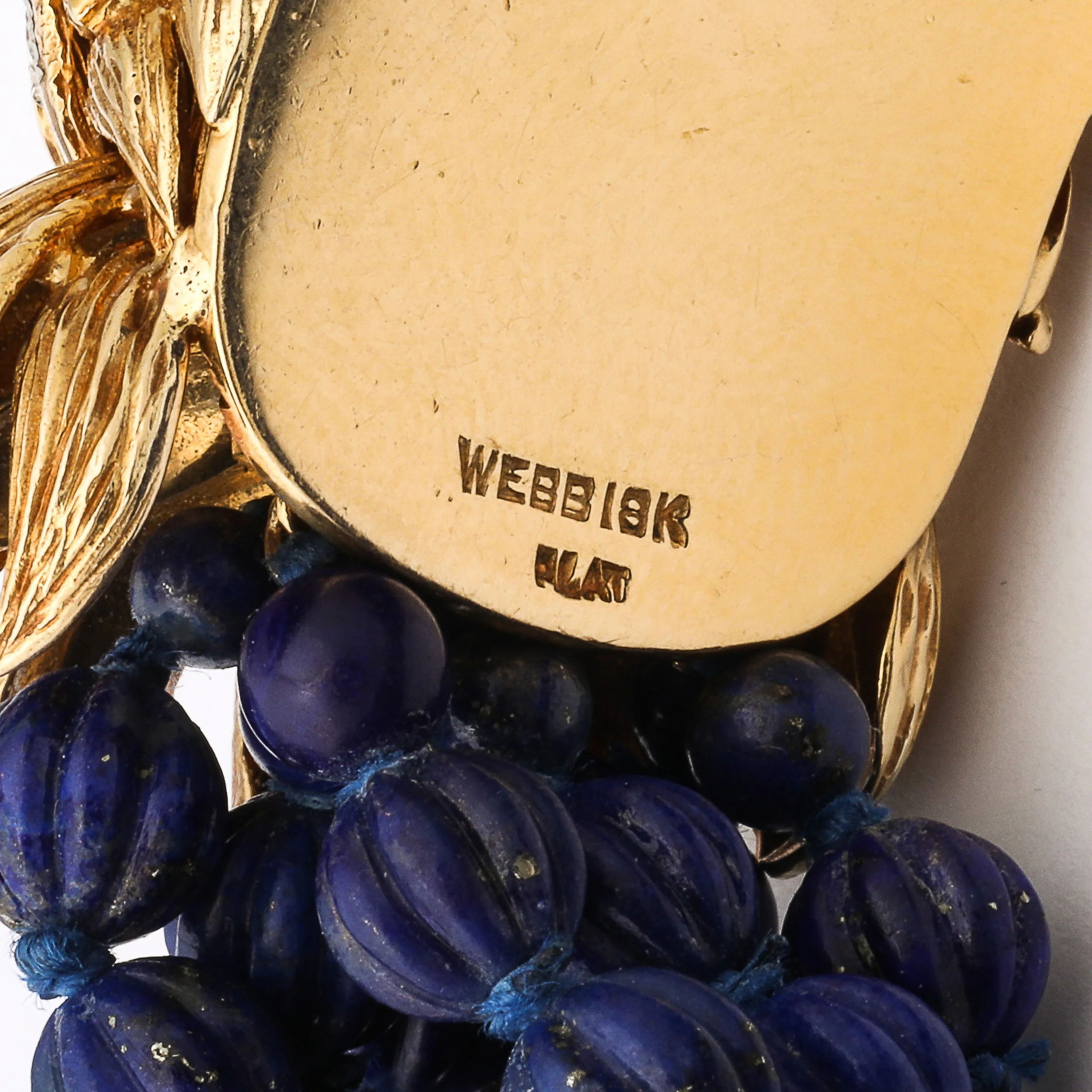 Signed David Webb Lapis Lazuli Torsade w/ 18k Gold & Carved Coral Floral Motif offered by High Style Deco — image 10