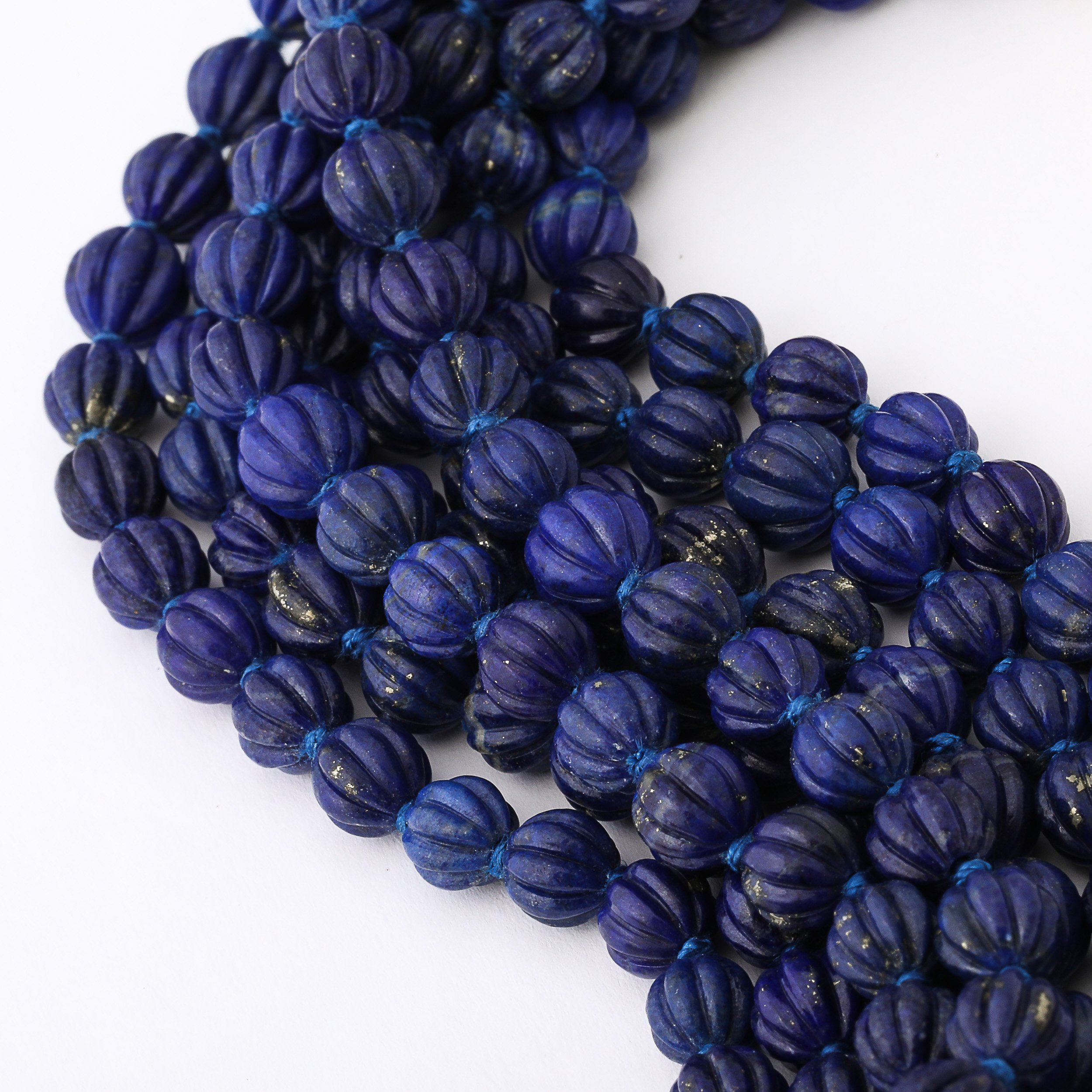 Signed David Webb Lapis Lazuli Torsade w/ 18k Gold & Carved Coral Floral Motif offered by High Style Deco — image 13