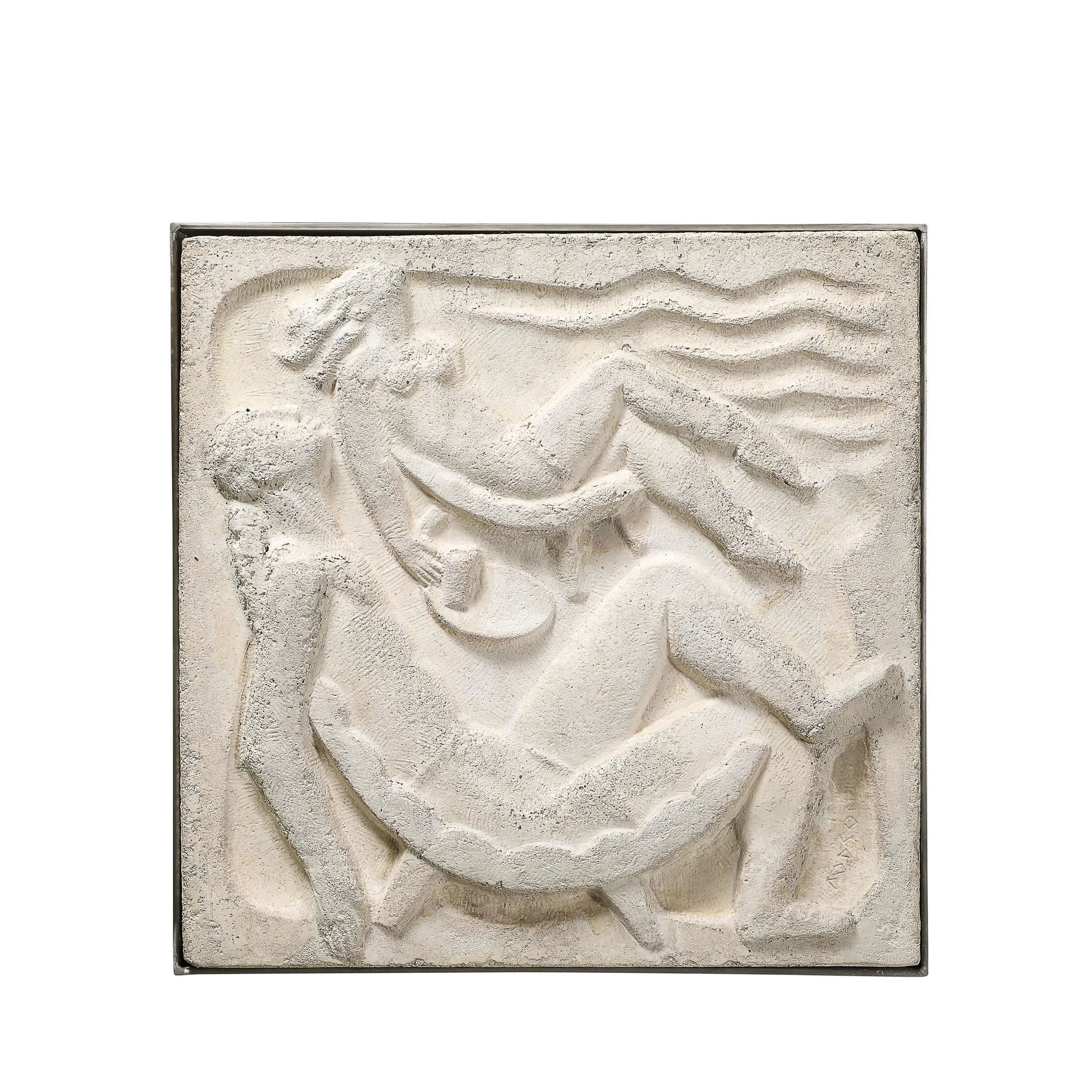 Chuck Dodson "Beach" Cast Concrete Art Deco Wall Plaque offered by High Style Deco — image 1