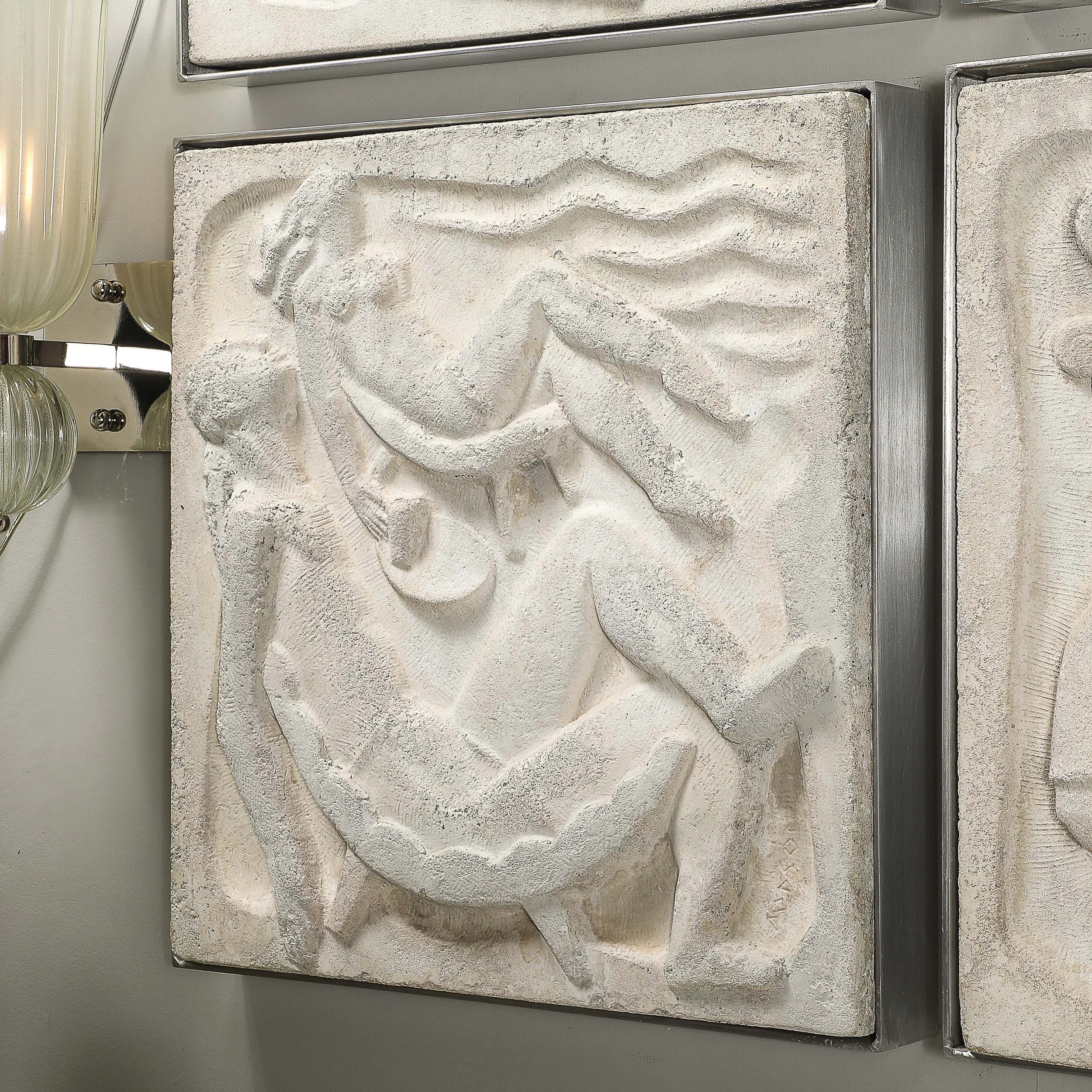 Chuck Dodson "Beach" Cast Concrete Art Deco Wall Plaque offered by High Style Deco — image 7