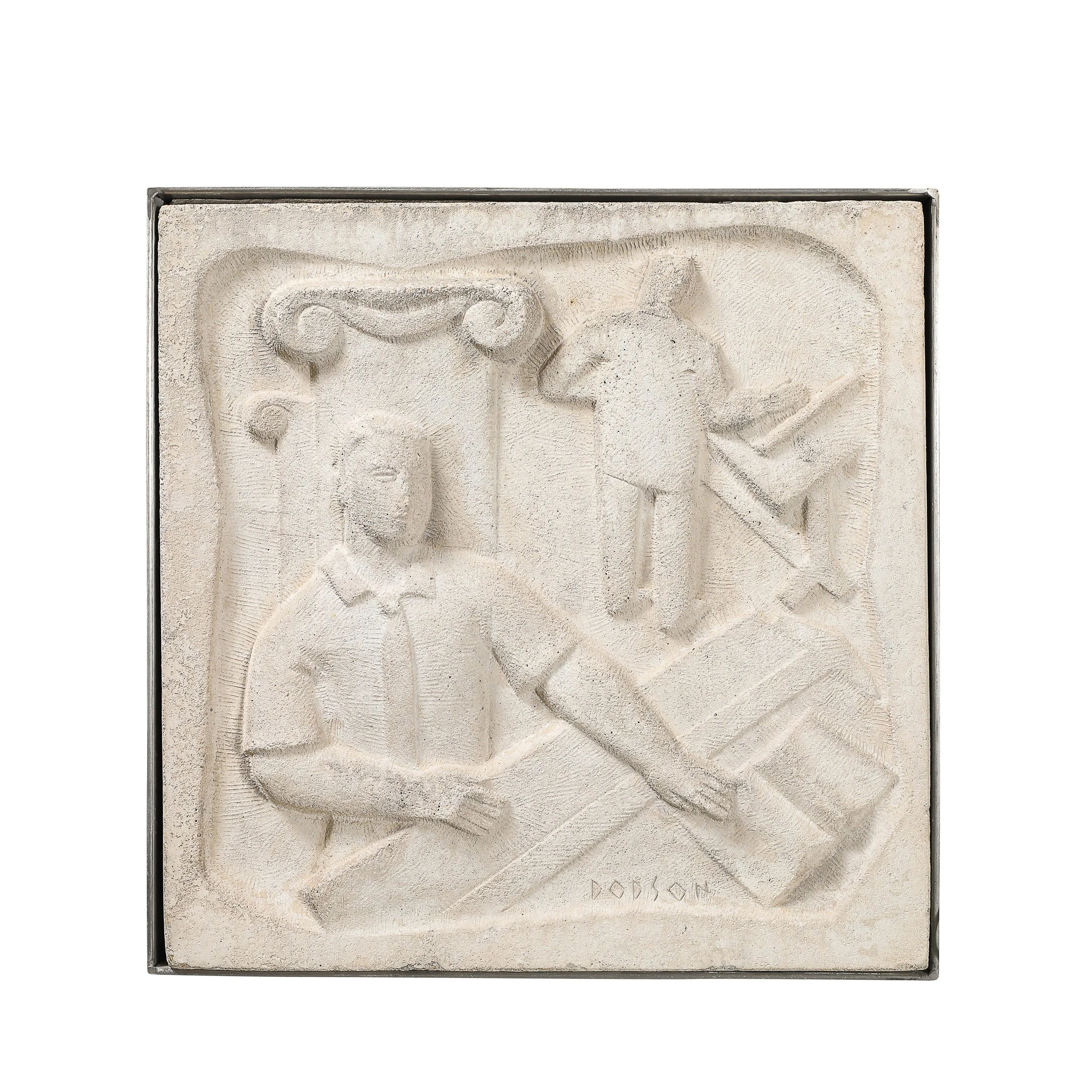 Chuck Dodson "Architects" Cast Concrete Art Deco Wall Plaque offered by High Style Deco — image 1