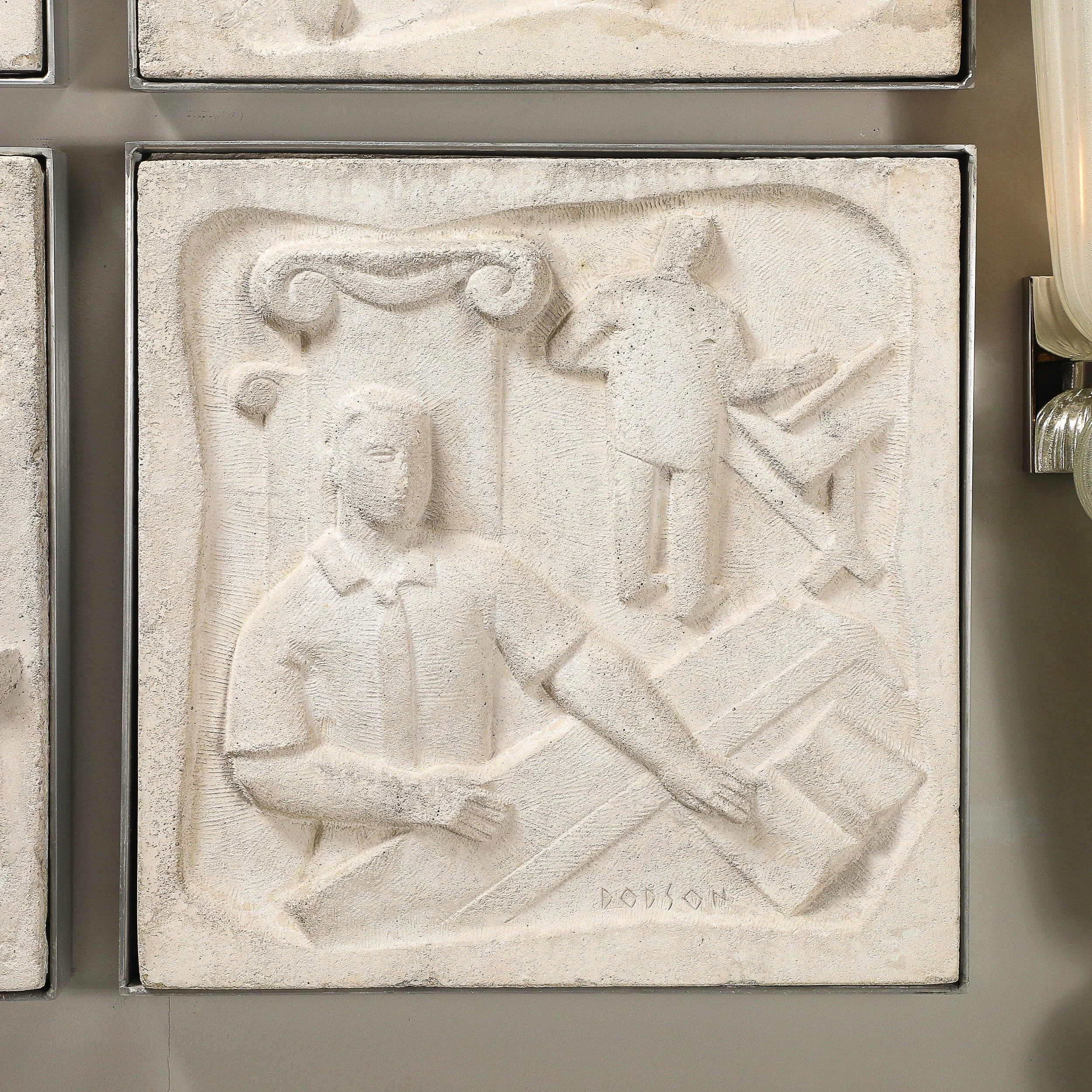 Chuck Dodson "Architects" Cast Concrete Art Deco Wall Plaque offered by High Style Deco — image 4