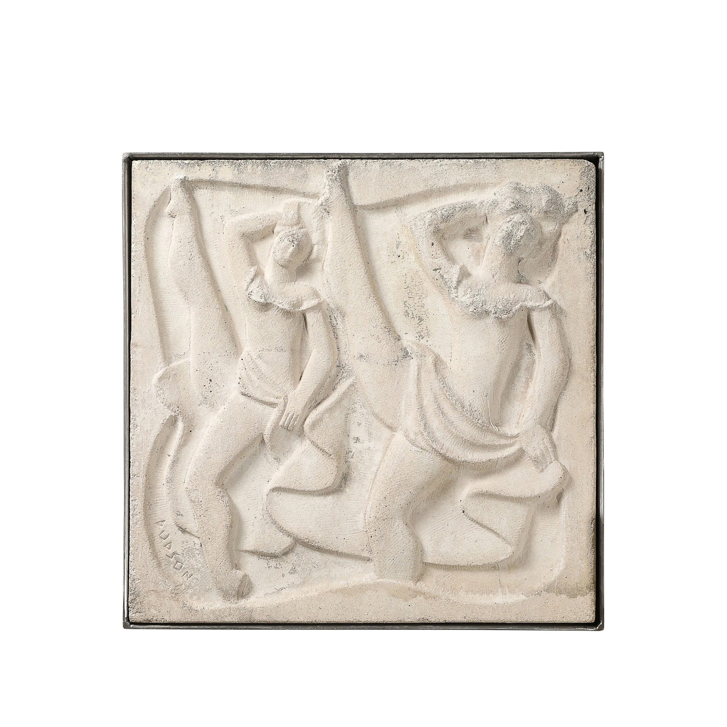 Chuck Dodson 'Dancers' Cast Concrete Art Deco Wall Plaque offered by High Style Deco — image 1
