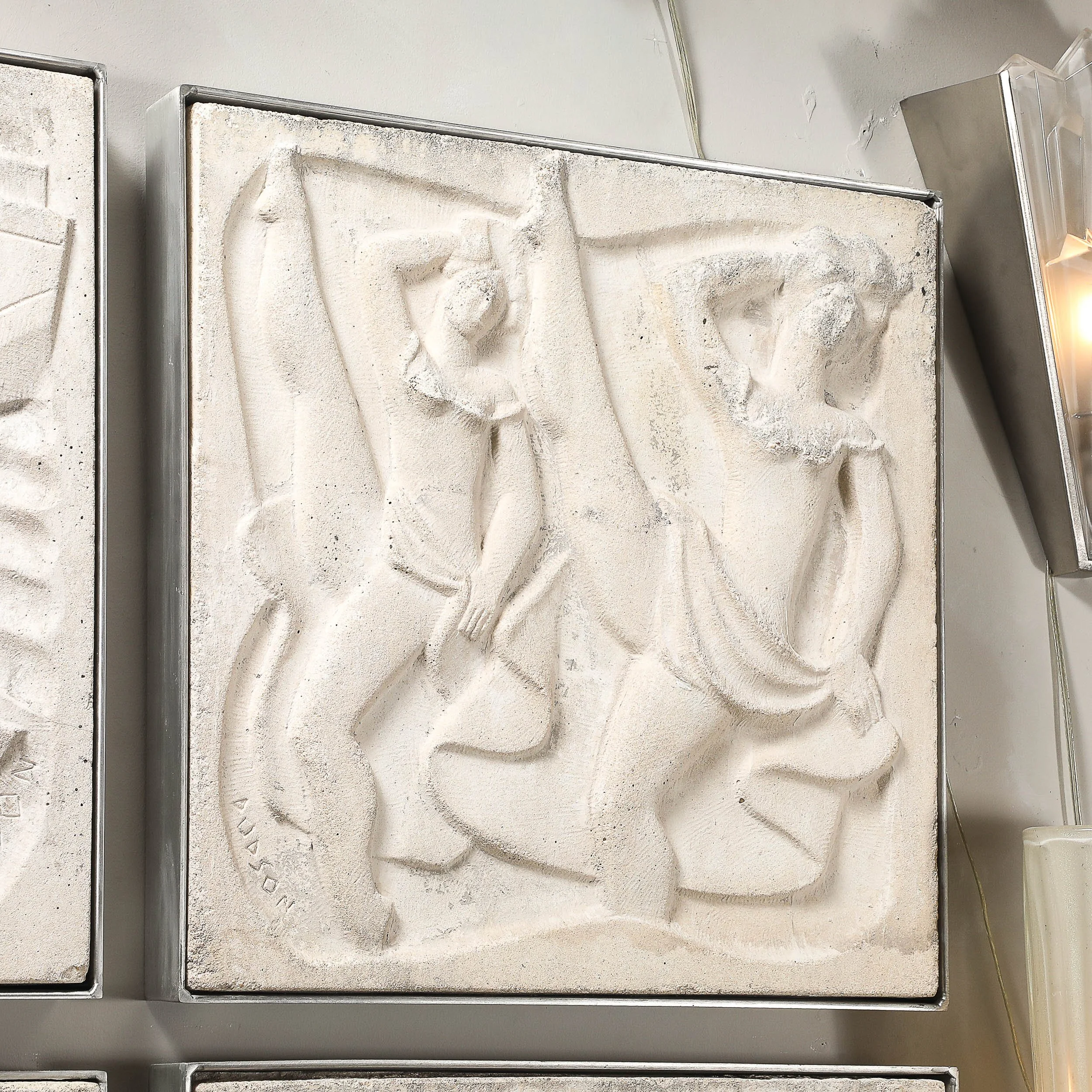 Chuck Dodson 'Dancers' Cast Concrete Art Deco Wall Plaque offered by High Style Deco — image 4