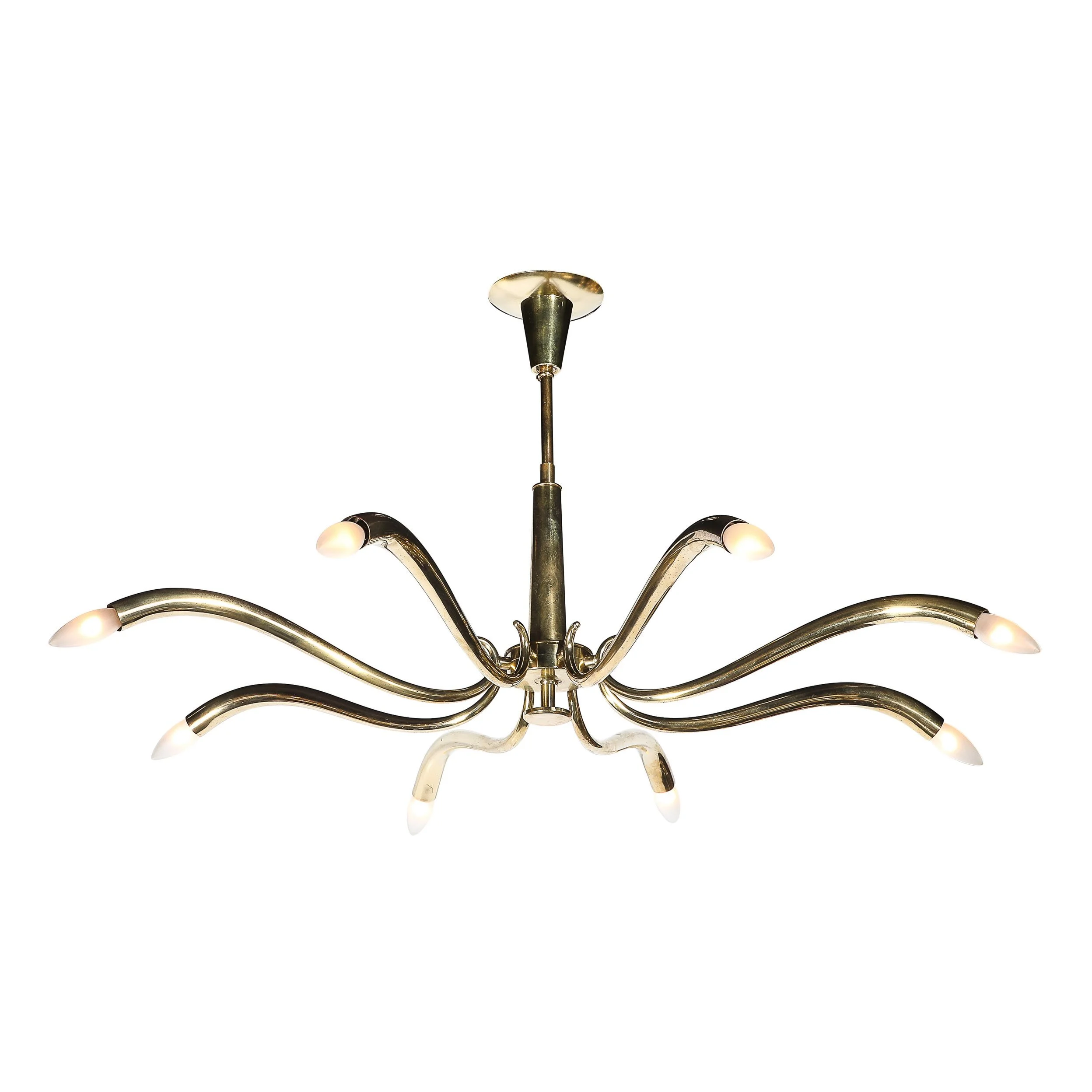 Mid-Century Polished Brass 8-Arm Sculptural Chandelier by Oscar Torlasco

Italy, circa 1955

Dimensions:

Height: 19 in (48.26 cm) x Diameter: 40 in (101.6 cm)
.
.
#oscartorlasco #midcenturydesign #interiordesign #interiordesigner