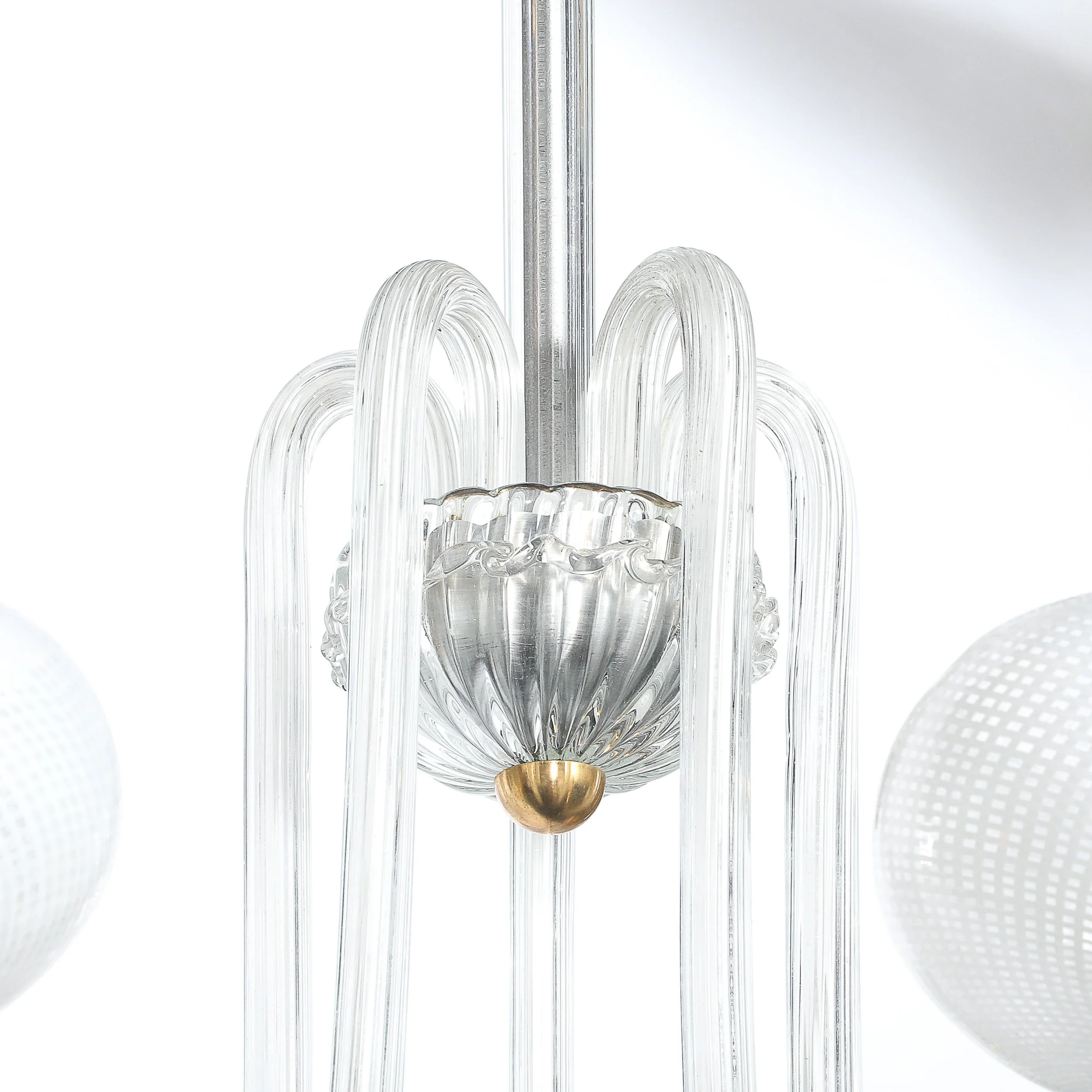 Mid-Century Hand-Blown Murano Glass 5-Arm Chandelier by Barovier & Toso offered by High Style Deco — image 3
