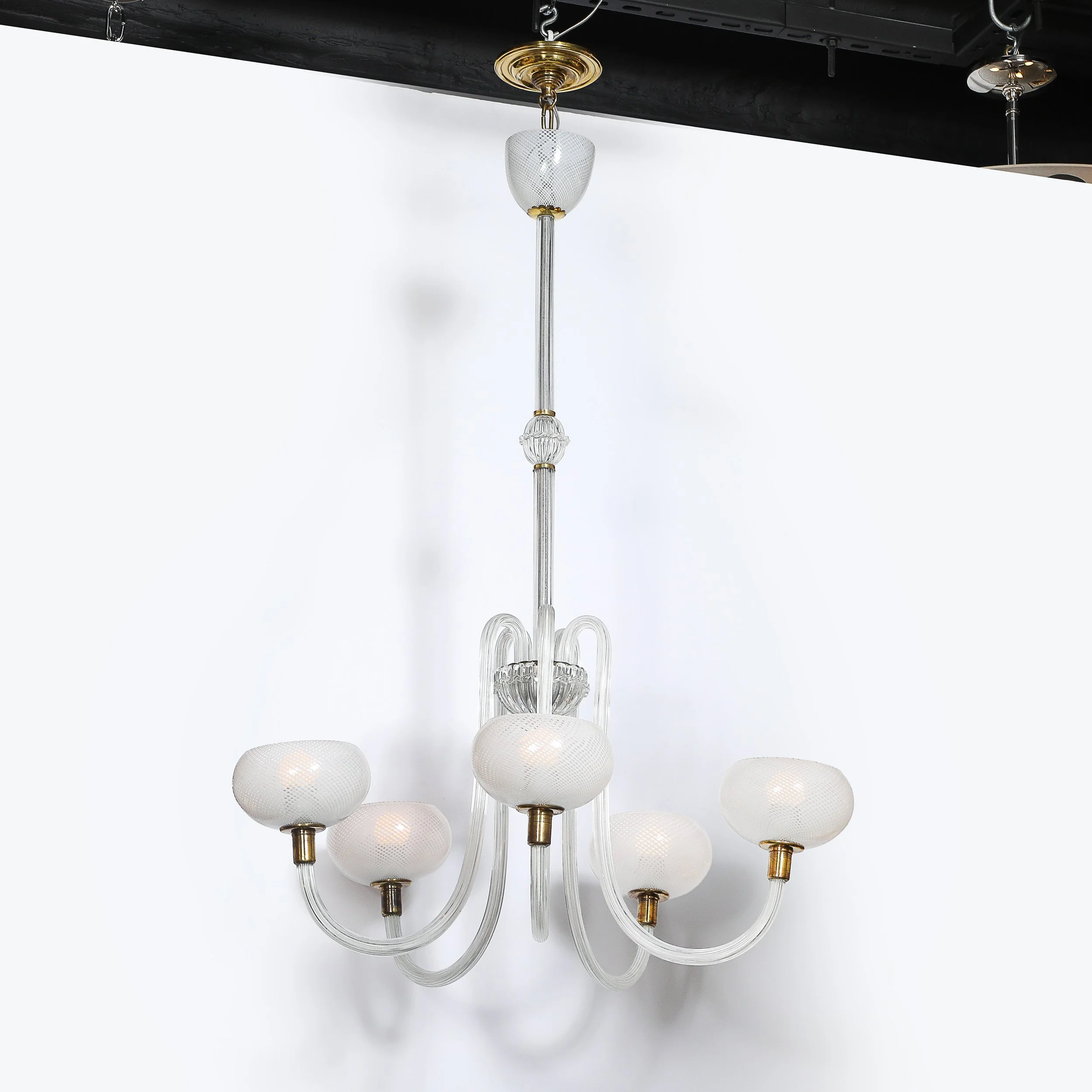 Mid-Century Hand-Blown Murano Glass 5-Arm Chandelier by Barovier & Toso offered by High Style Deco — image 5