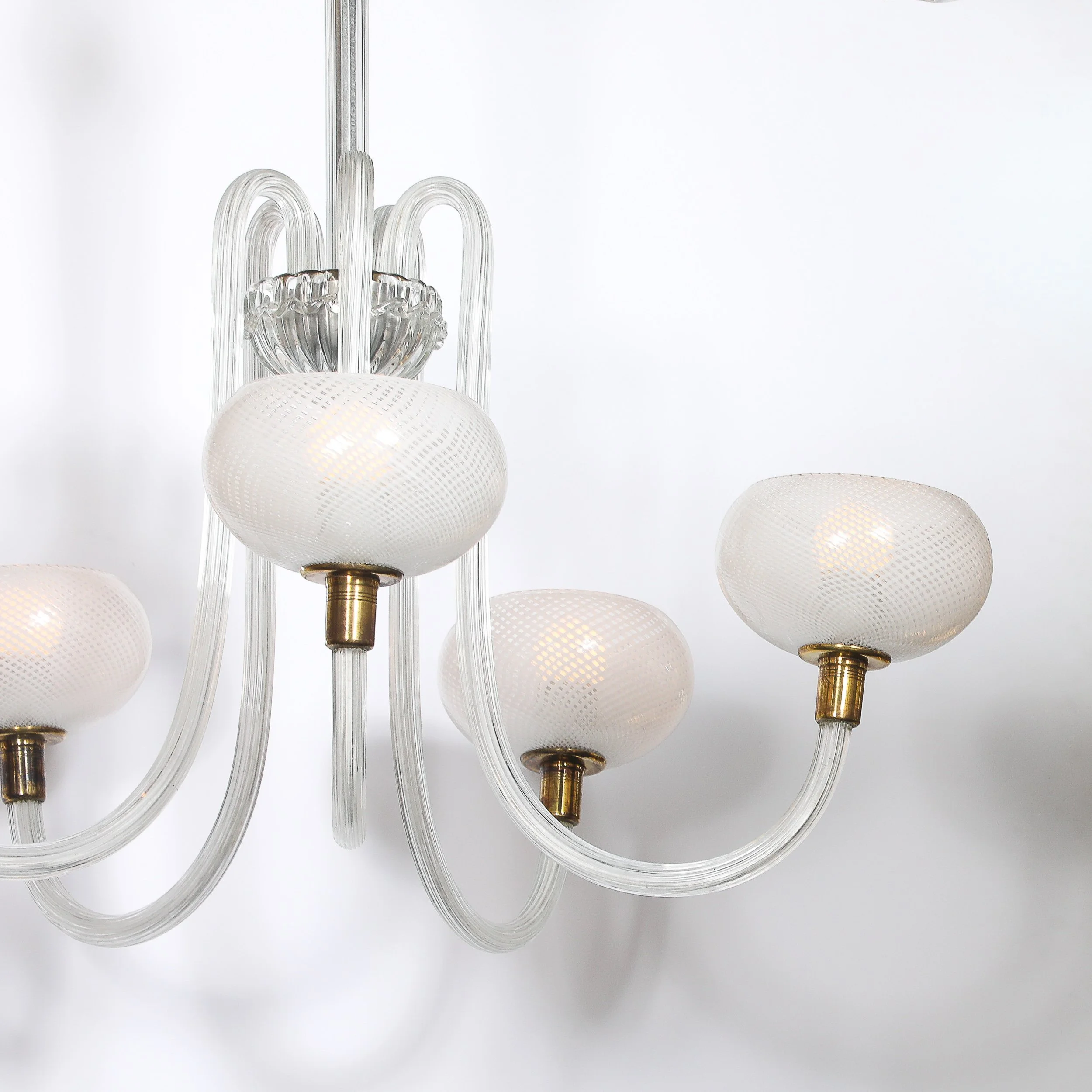 Mid-Century Hand-Blown Murano Glass 5-Arm Chandelier by Barovier & Toso offered by High Style Deco — image 6