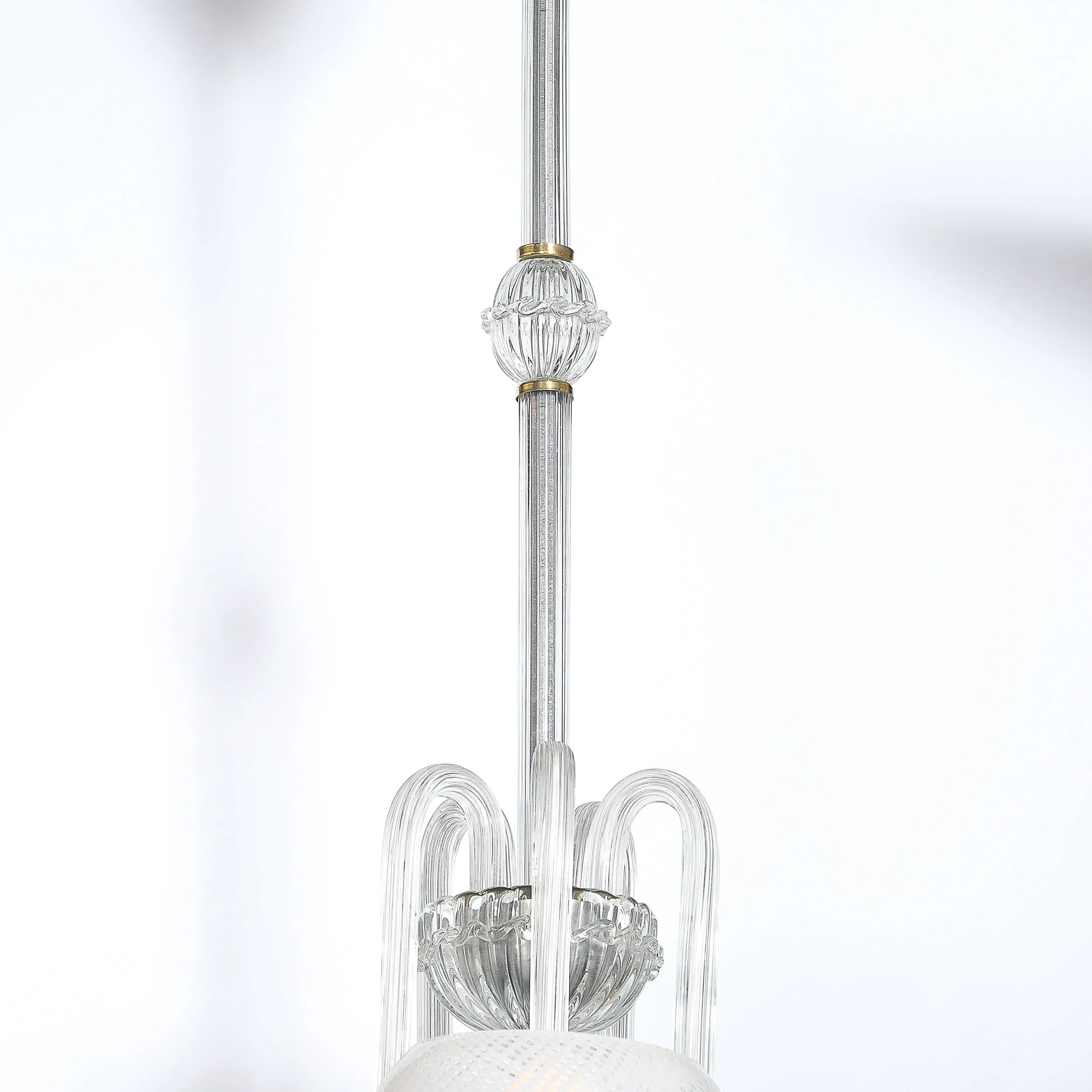 Mid-Century Hand-Blown Murano Glass 5-Arm Chandelier by Barovier & Toso offered by High Style Deco — image 7