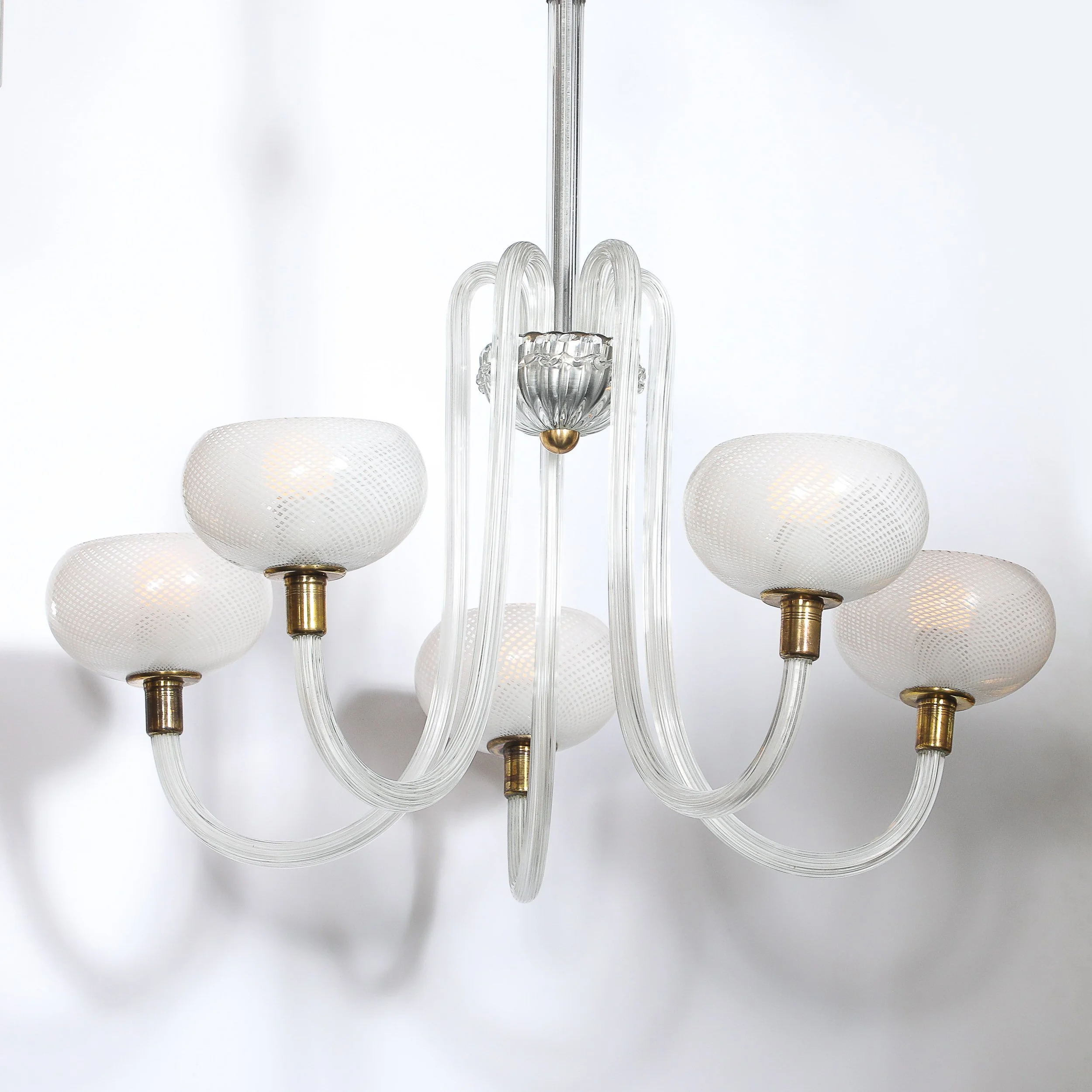 Mid-Century Hand-Blown Murano Glass 5-Arm Chandelier by Barovier & Toso offered by High Style Deco — image 10