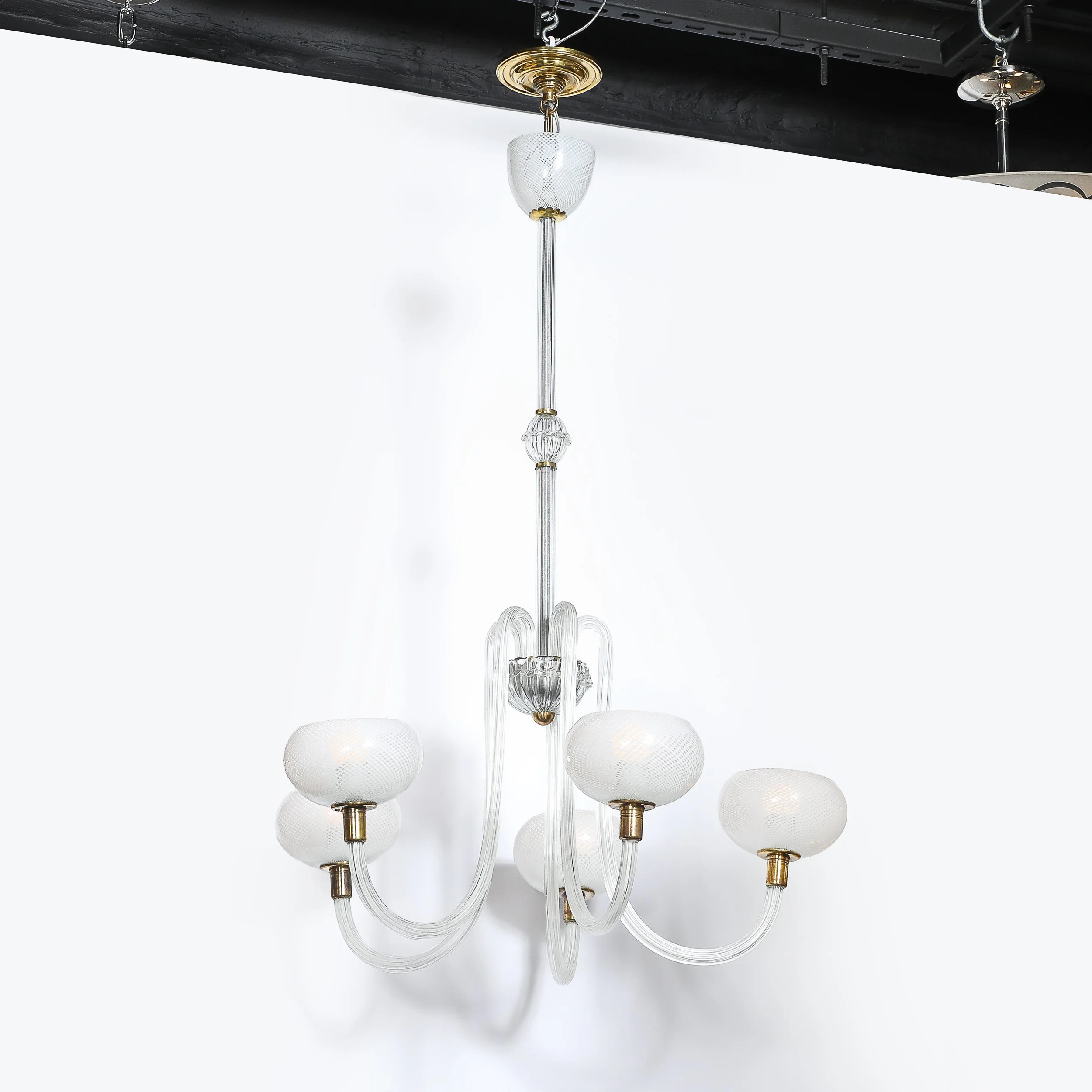 Mid-Century Hand-Blown Murano Glass 5-Arm Chandelier by Barovier & Toso offered by High Style Deco — image 11