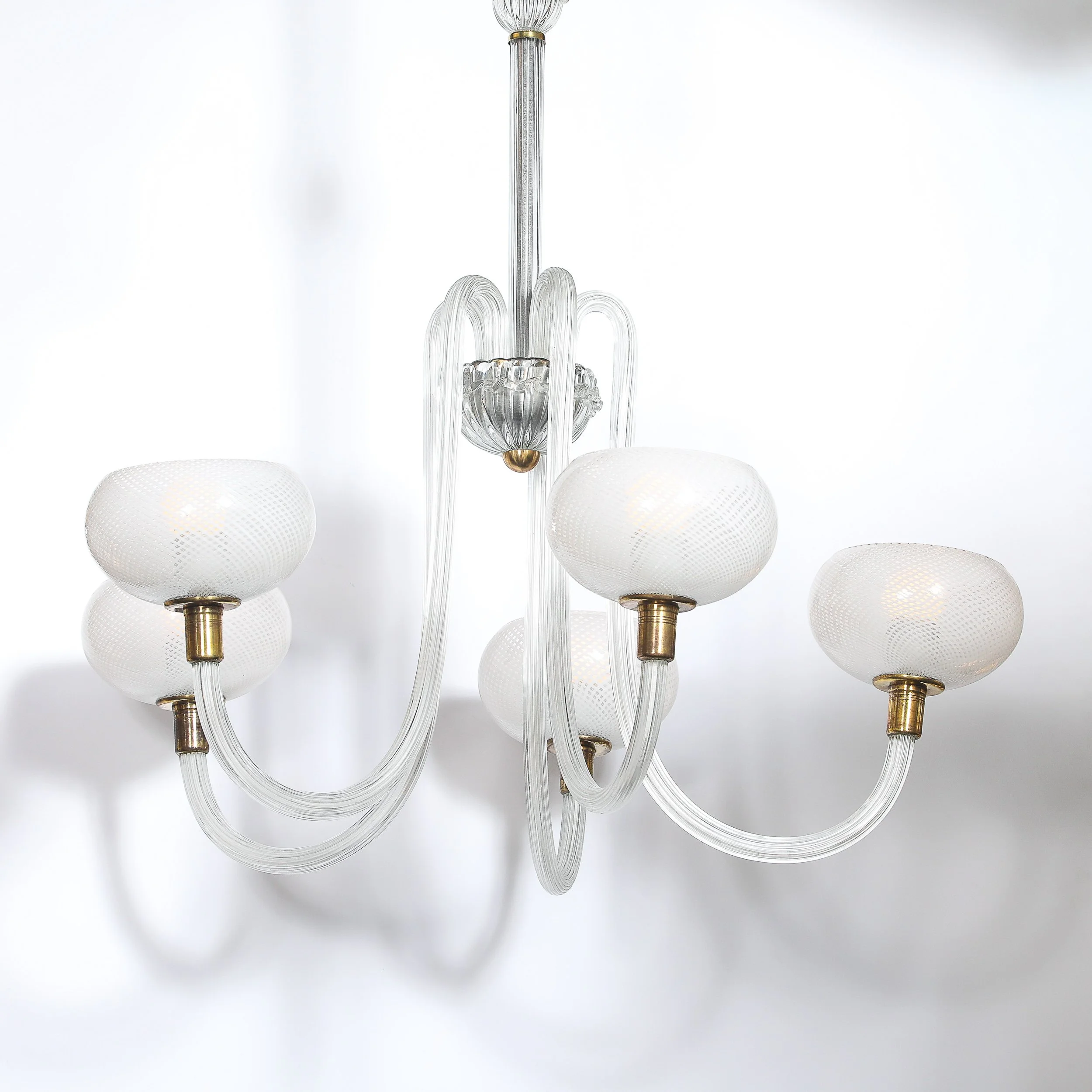 Mid-Century Hand-Blown Murano Glass 5-Arm Chandelier by Barovier & Toso offered by High Style Deco — image 12