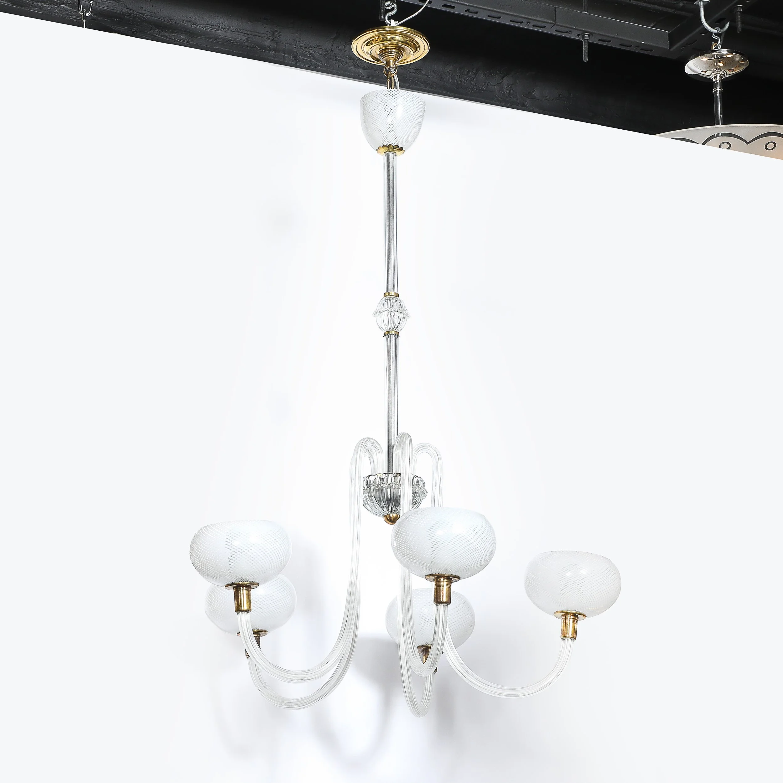 Mid-Century Hand-Blown Murano Glass 5-Arm Chandelier by Barovier & Toso offered by High Style Deco — image 13