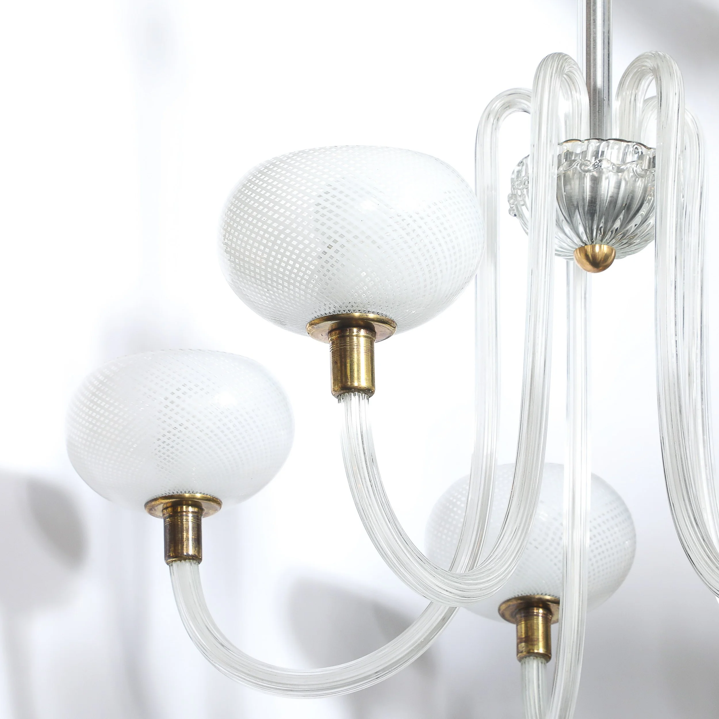 Mid-Century Hand-Blown Murano Glass 5-Arm Chandelier by Barovier & Toso offered by High Style Deco — image 14