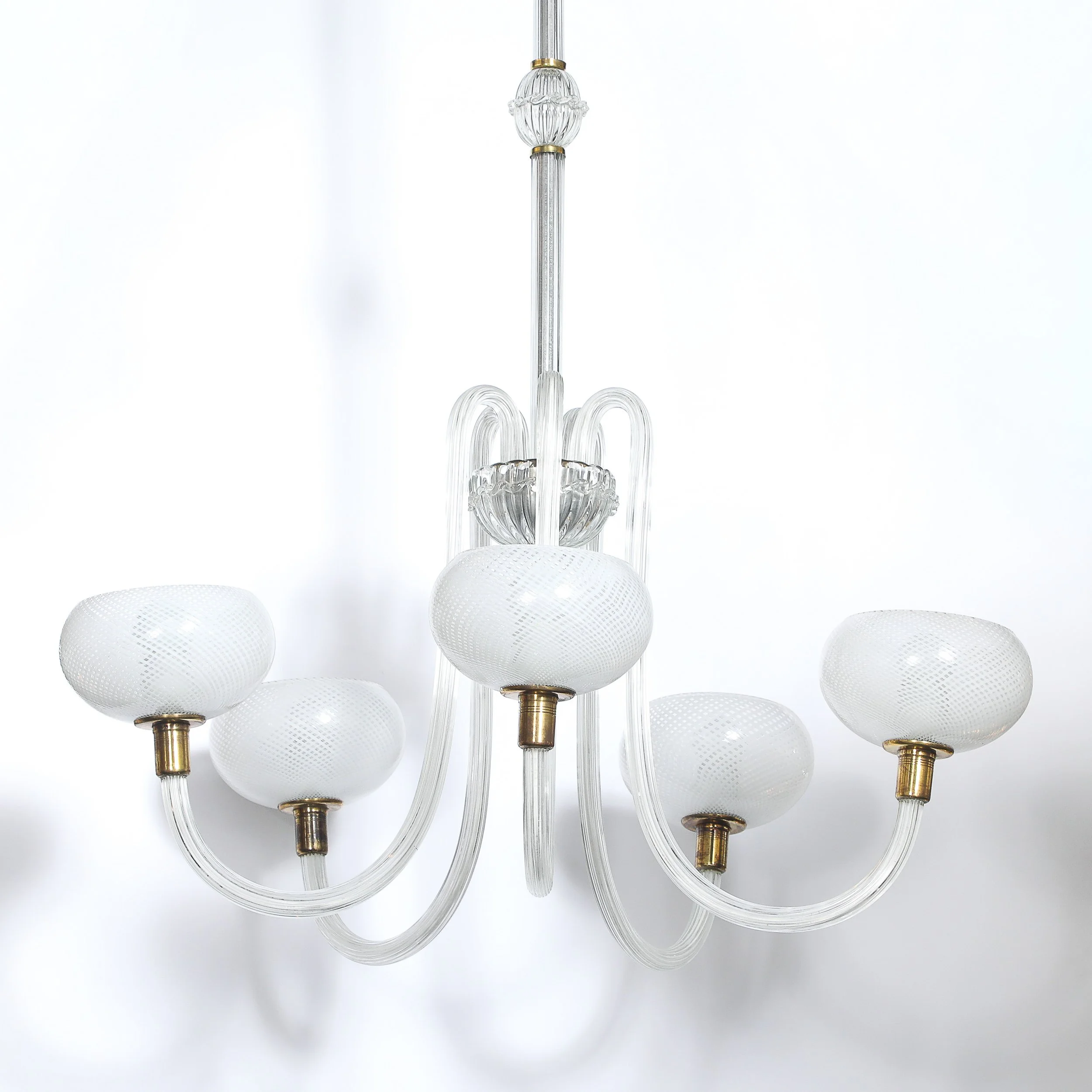 Mid-Century Hand-Blown Murano Glass 5-Arm Chandelier by Barovier & Toso offered by High Style Deco — image 16